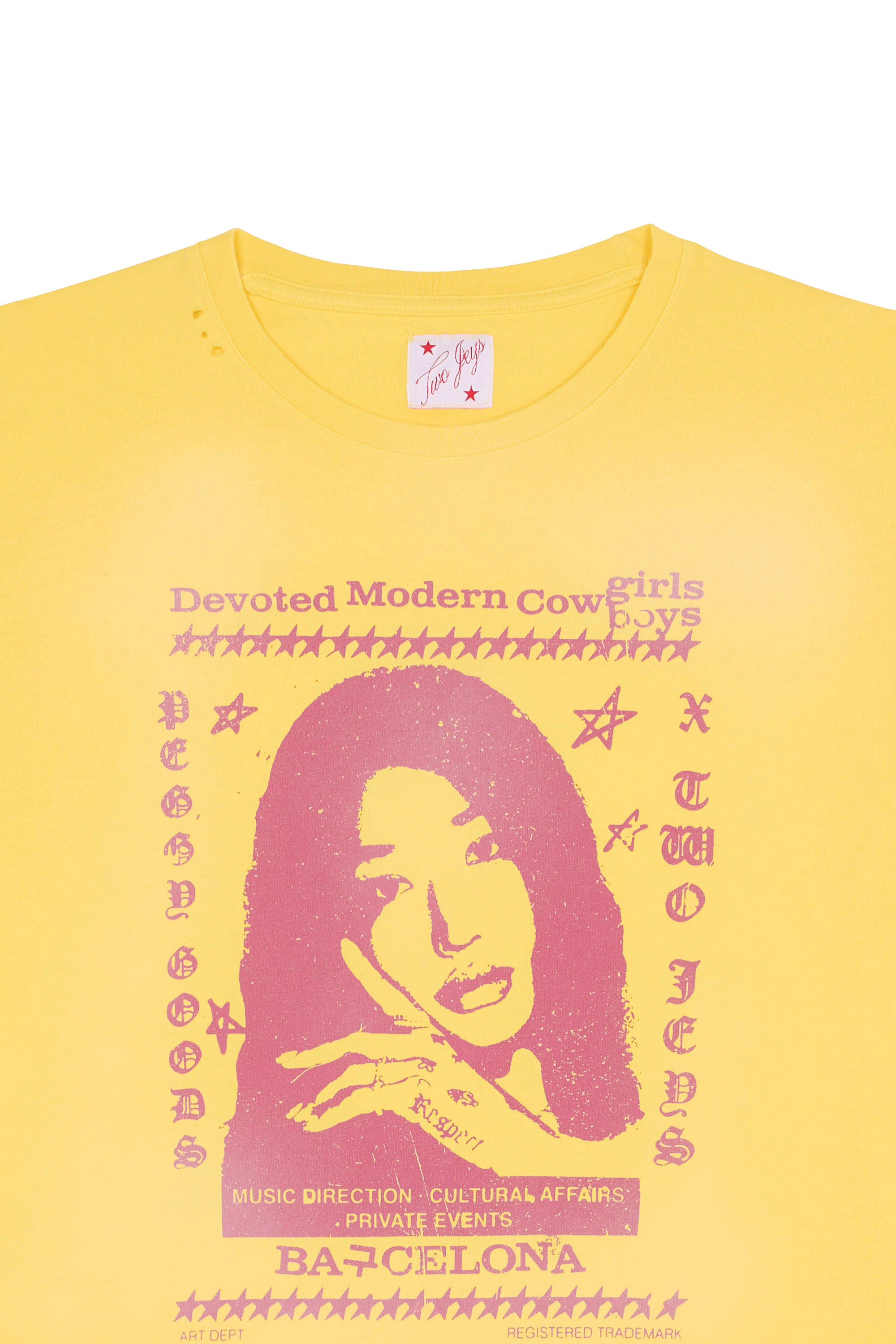 Regular-fit round-neck cotton T-shirt | Yellow TWOJEYS Men