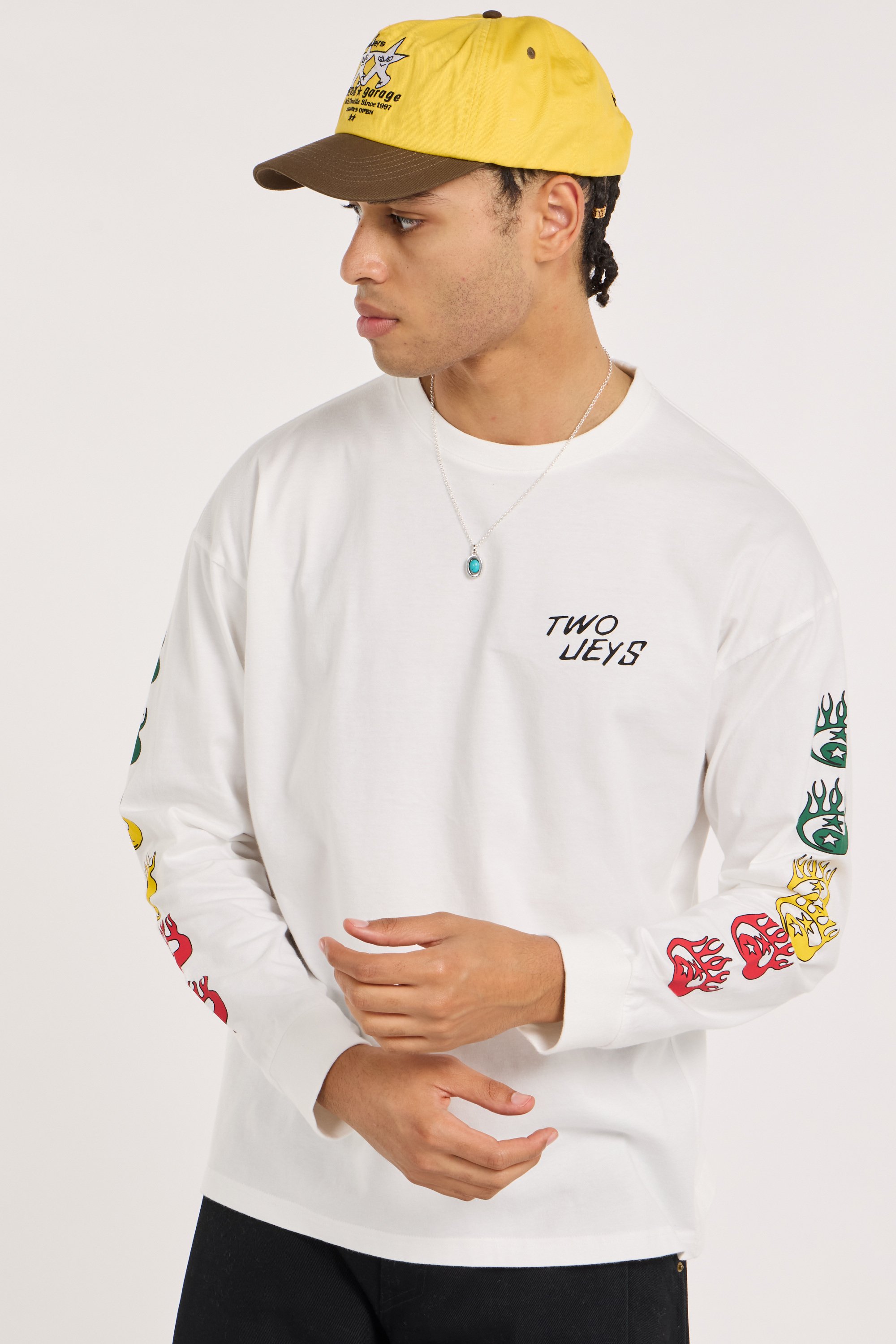 Regular-fit round-neck cotton T-shirt | White TWOJEYS Men