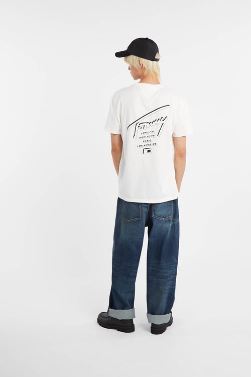 TOMMY JEANS Regular-fit round-neck cotton T-shirt White