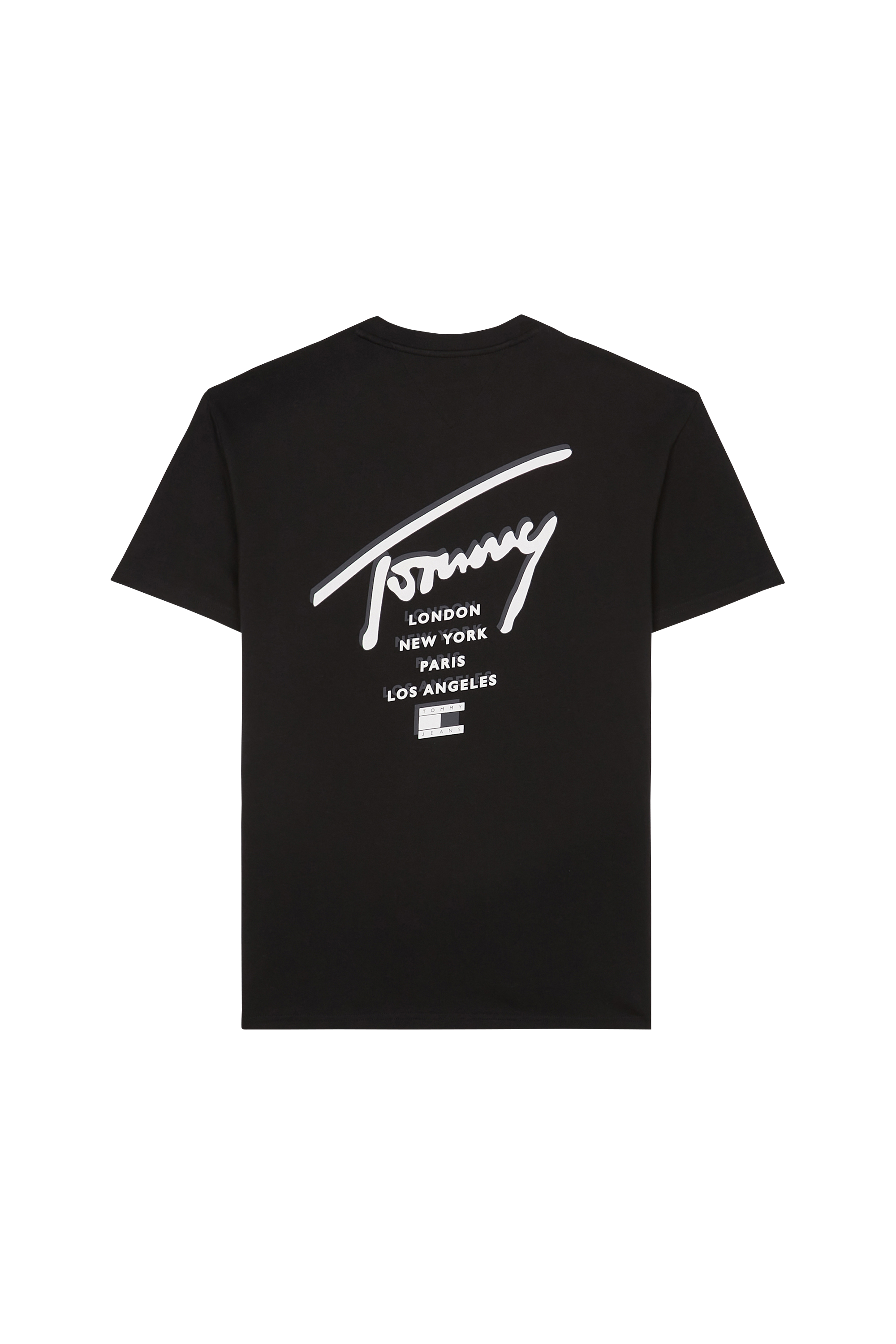 Regular-fit round-neck cotton T-shirt Black