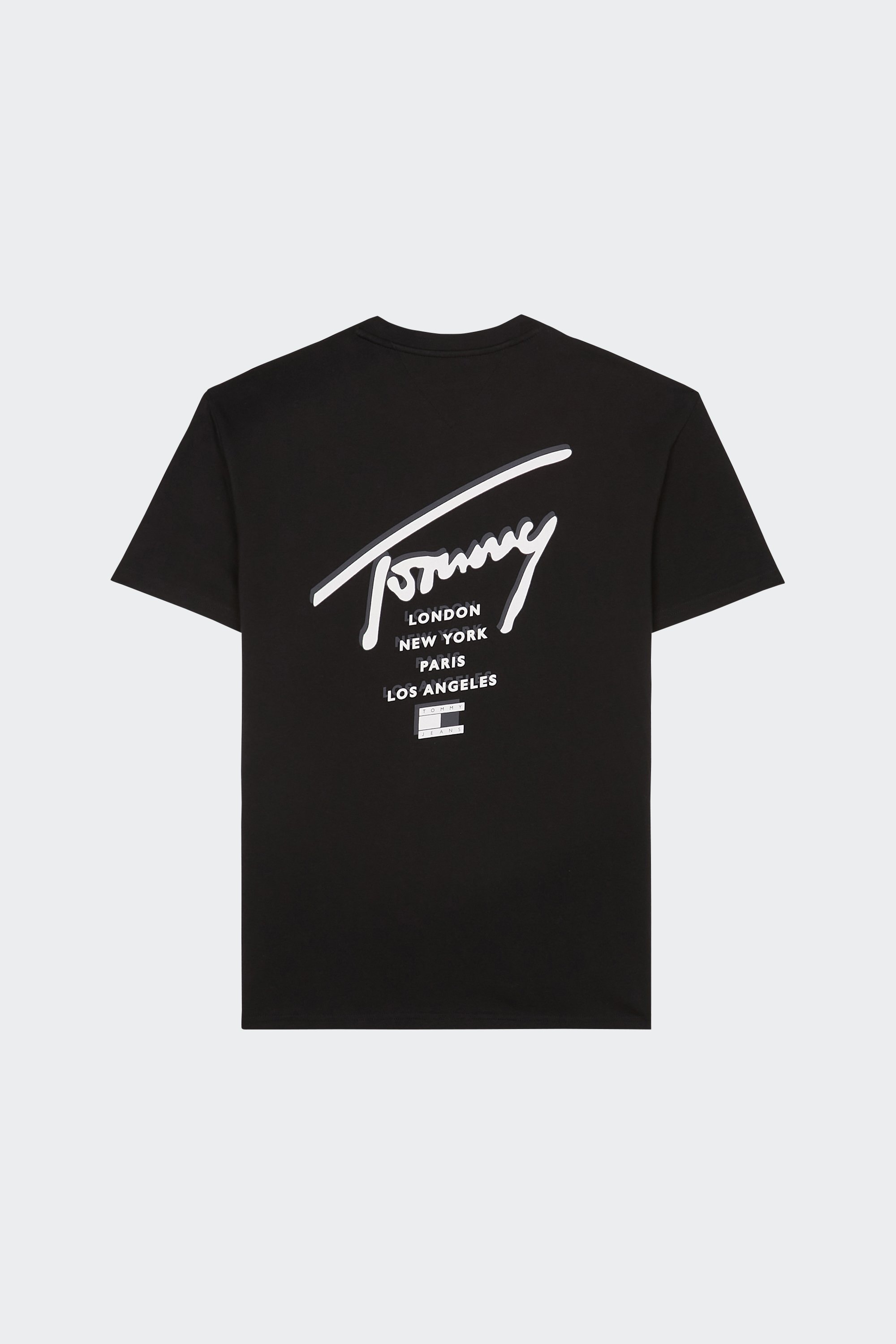 Regular-fit round-neck cotton T-shirt | Black by TOMMY JEANS Regular-fit round-neck cotton T-shirt Black