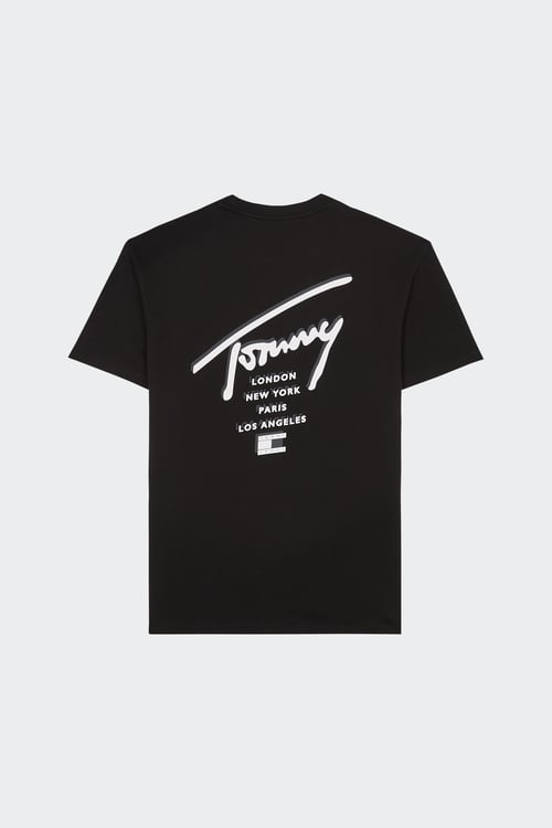TOMMY JEANS Regular-fit round-neck cotton T-shirt Black