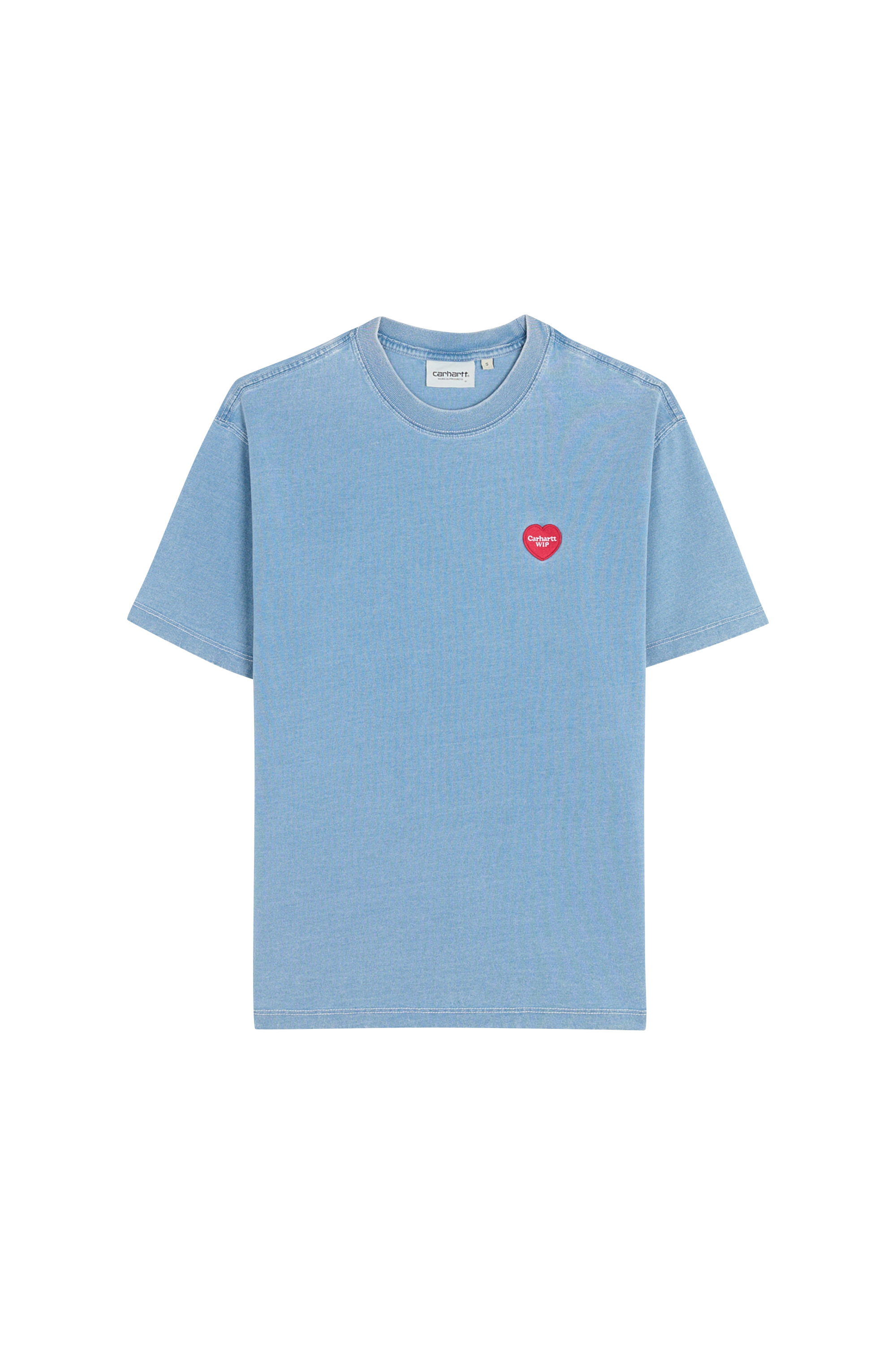 Regular-fit round-neck cotton T-shirt Blue