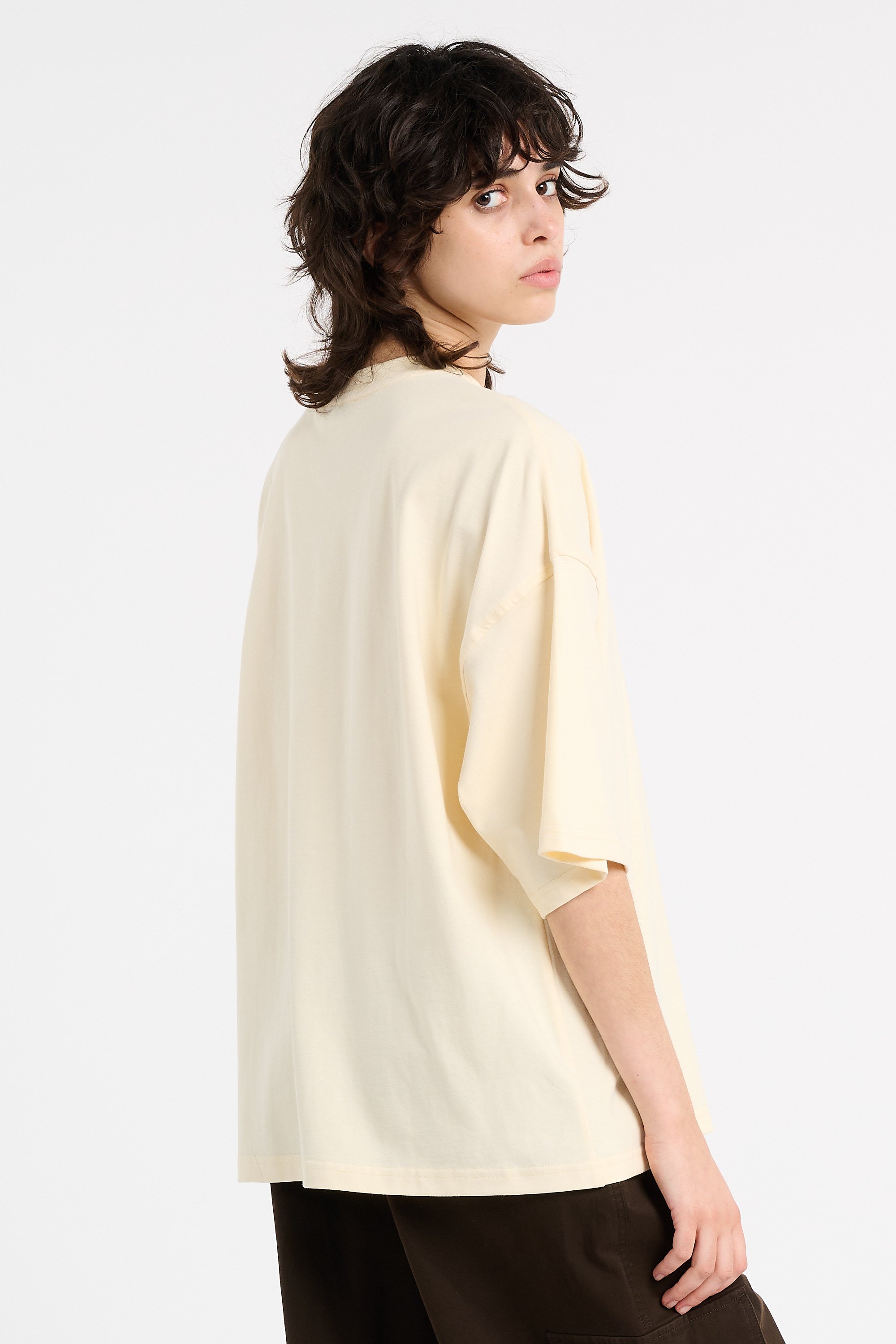 Regular-fit round-neck cotton T-shirt | Beige CALVIN KLEIN Women