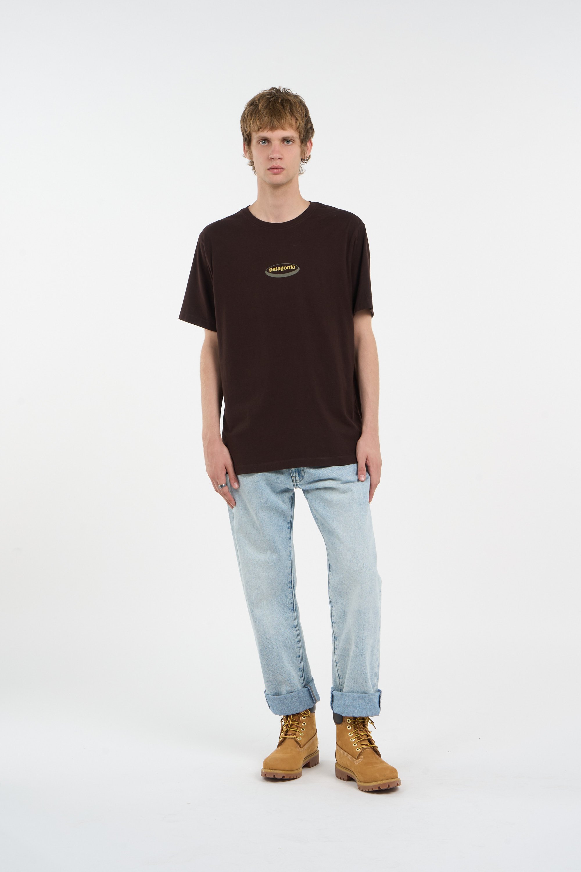 Regular-fit round-neck cotton T-shirt PATAGONIA Brown