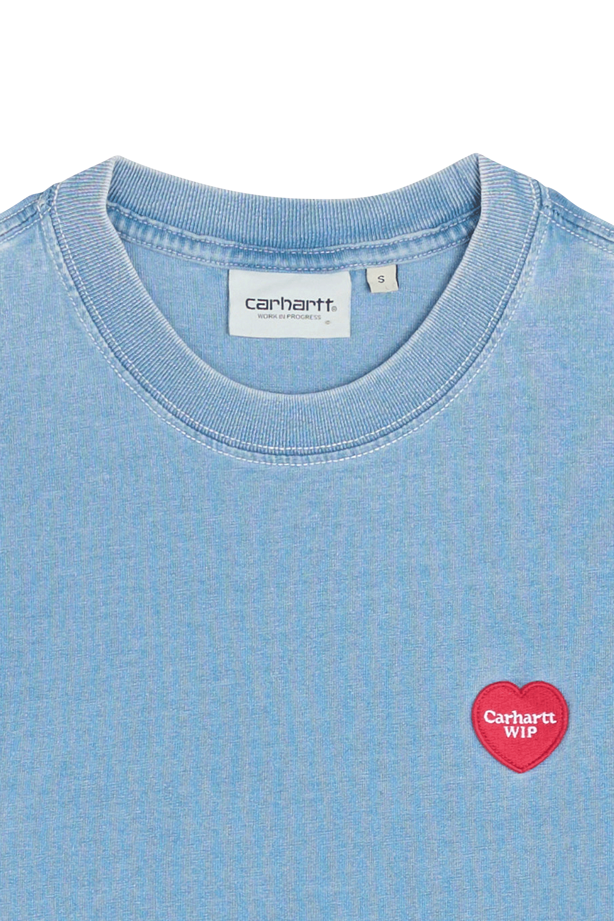 Regular-fit round-neck cotton T-shirt Blue