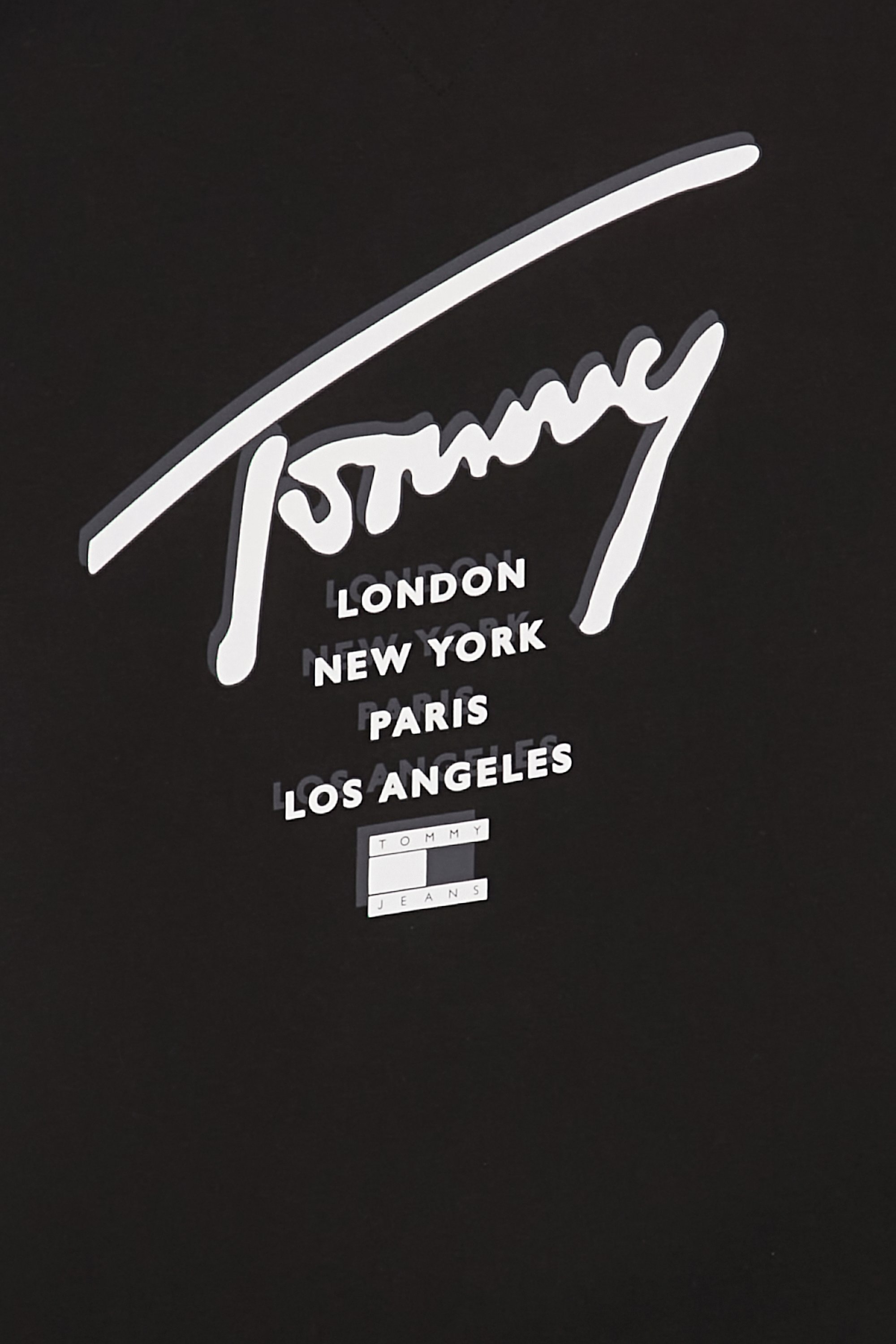 Regular-fit round-neck cotton T-shirt | Black by TOMMY JEANS Regular-fit round-neck cotton T-shirt Black