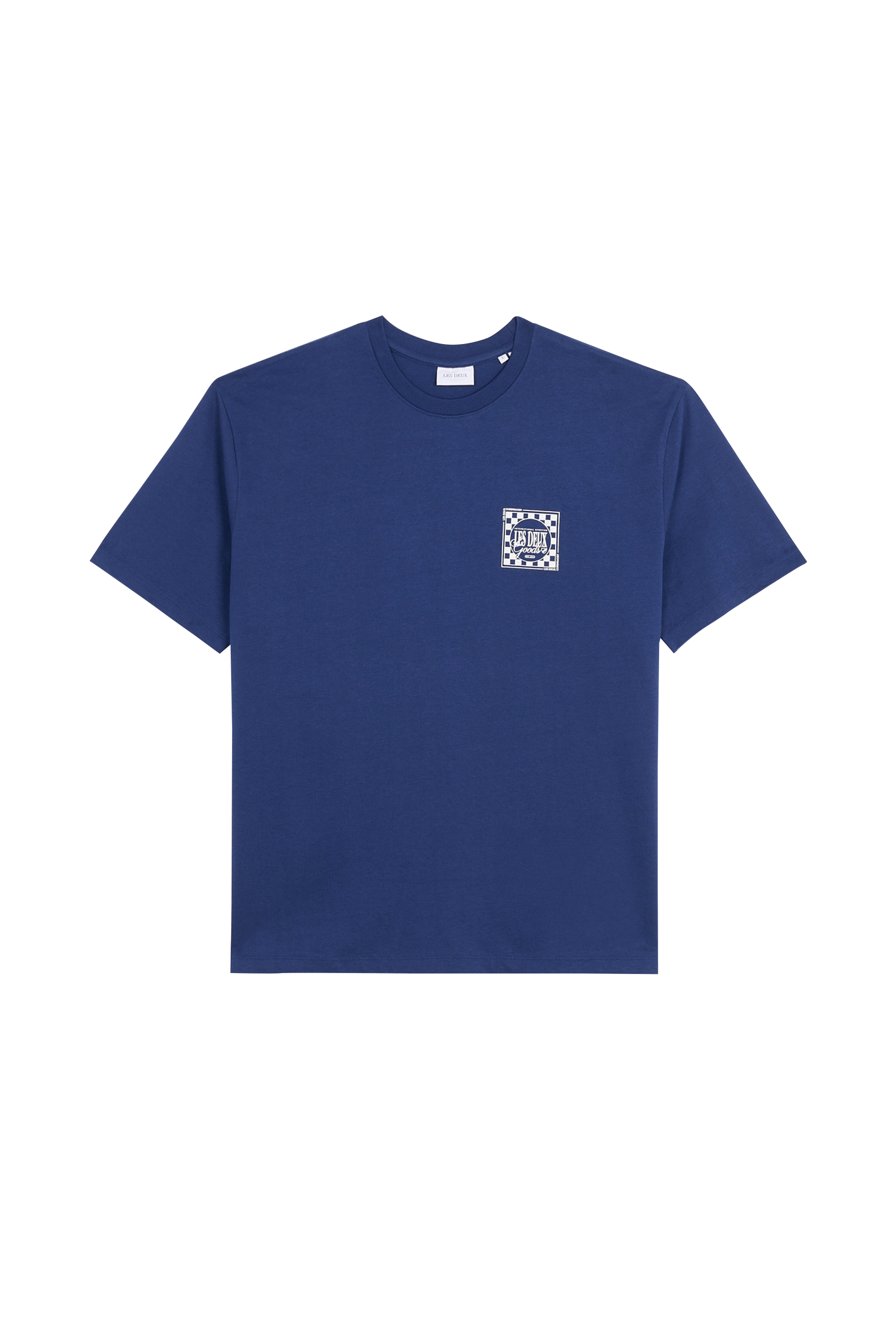 Regular-fit round-neck cotton T-shirt Blue