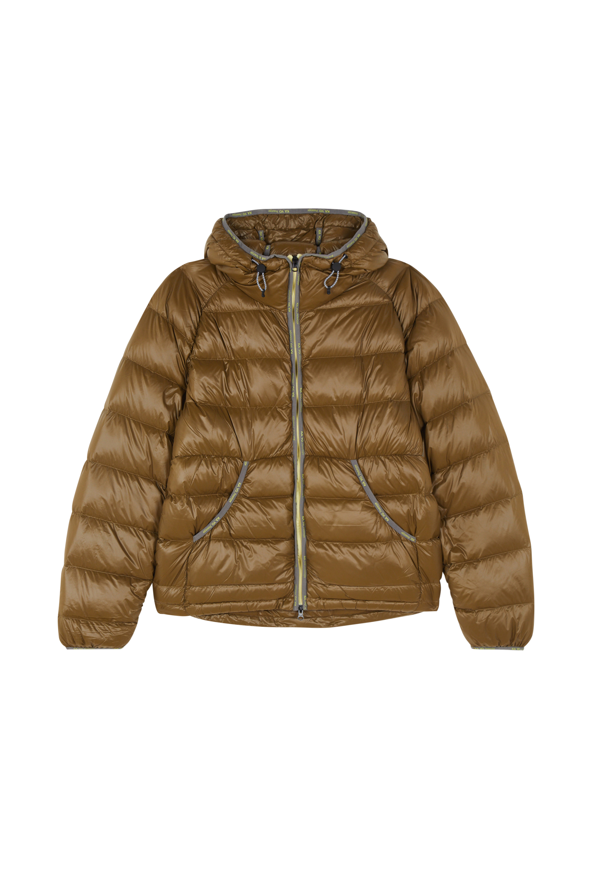 Lightweight quilted padded jacket with high neck Brown
