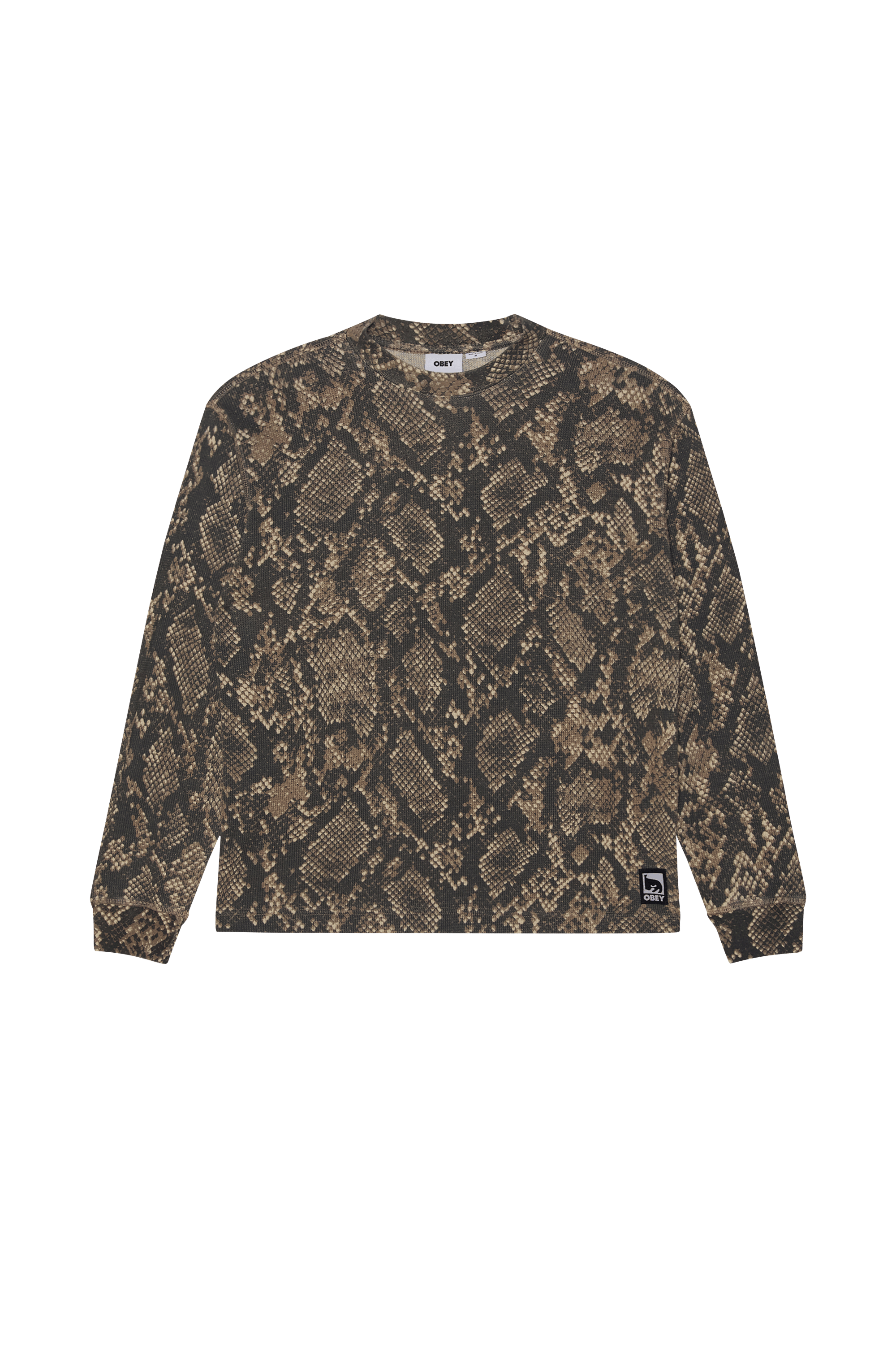 Regular-fit round-neck cotton T-shirt  Dusty vintage snake