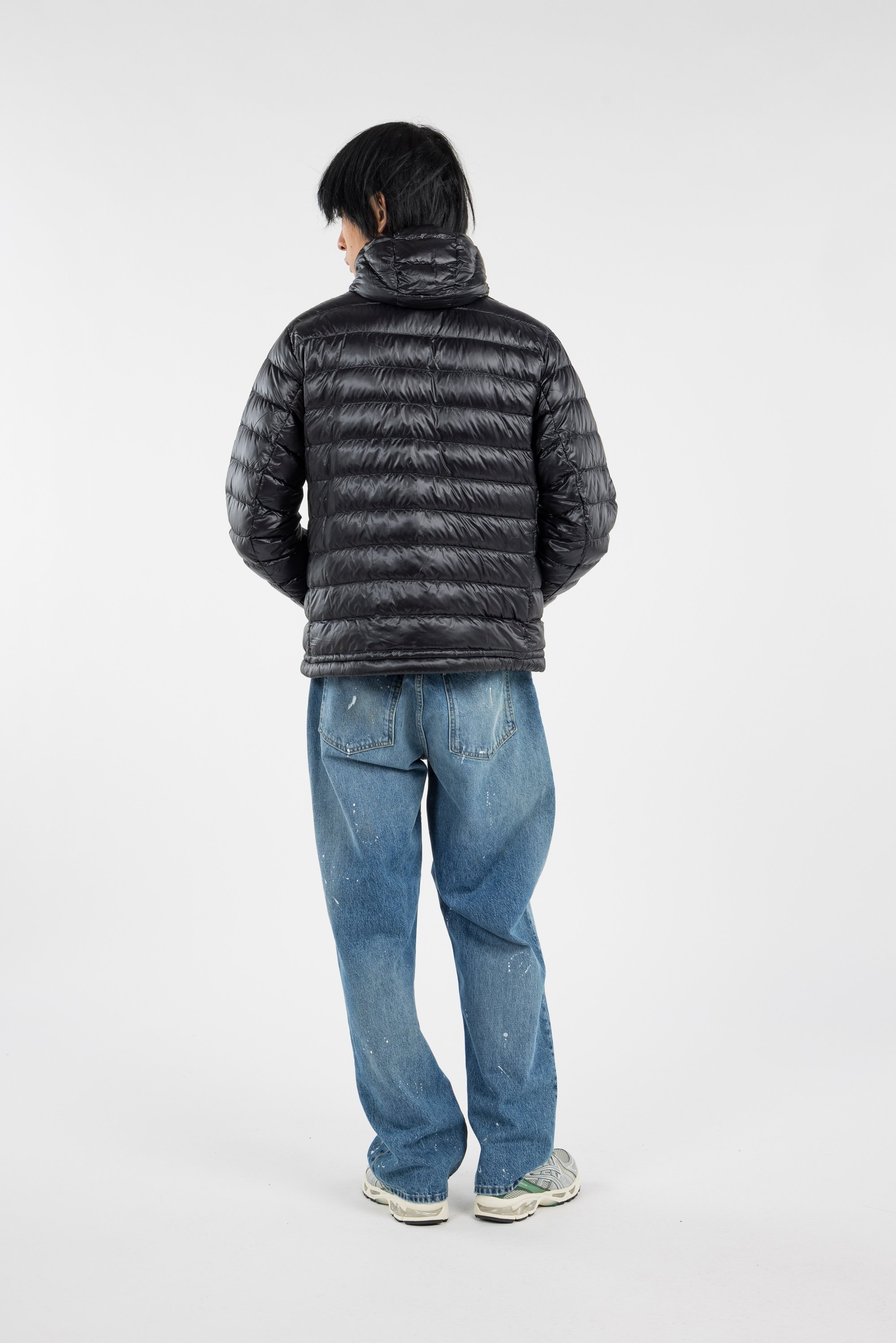 Lightweight quilted padded jacket with high neck Black