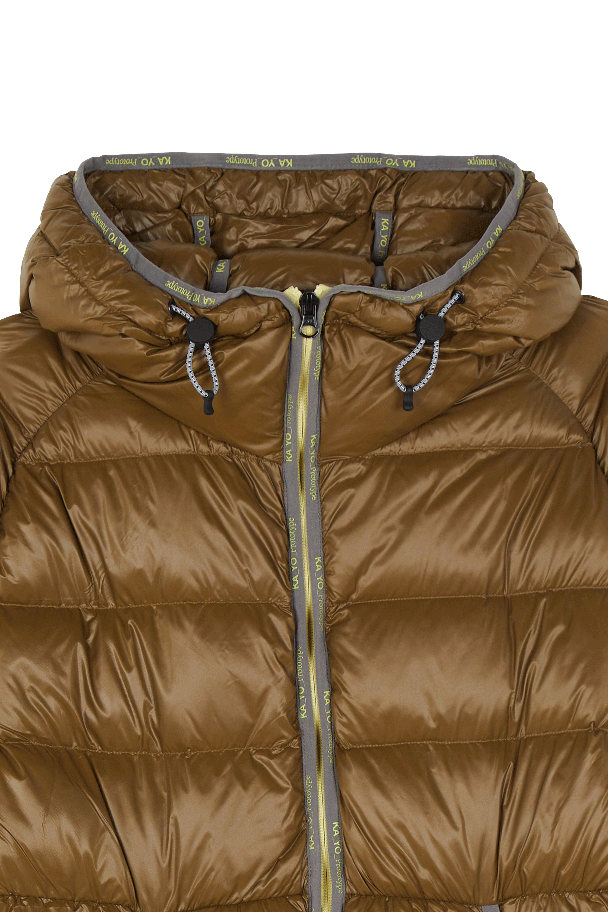 Lightweight quilted padded jacket with high neck Brown