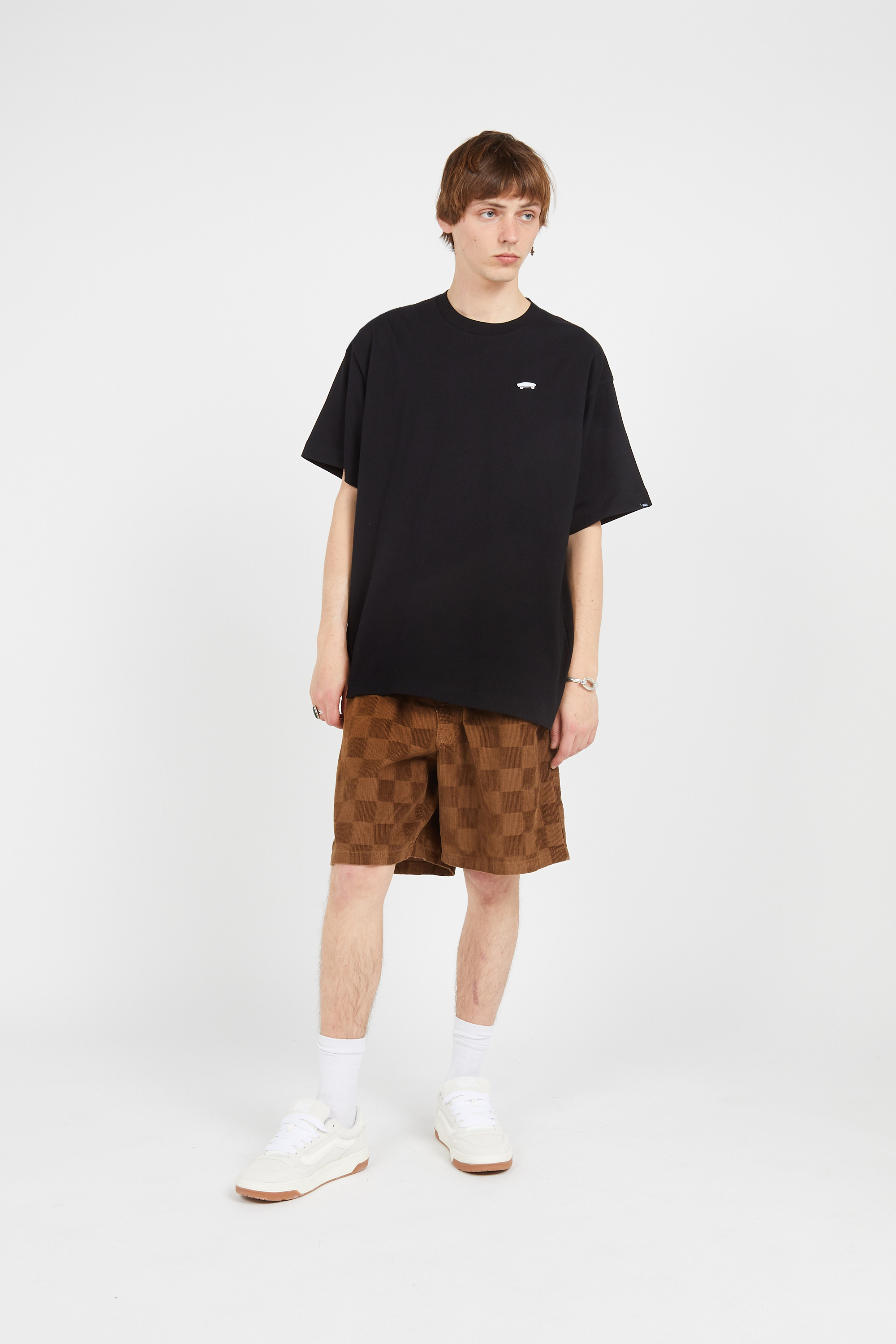 Regular-fit round-neck cotton T-shirt Black