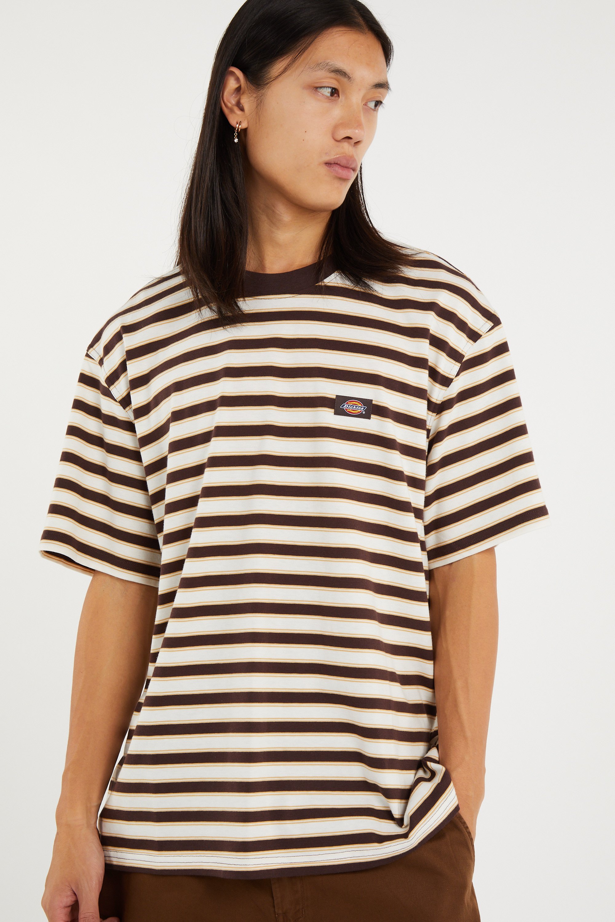 Regular-fit round-neck cotton T-shirt | Brown DICKIES Men