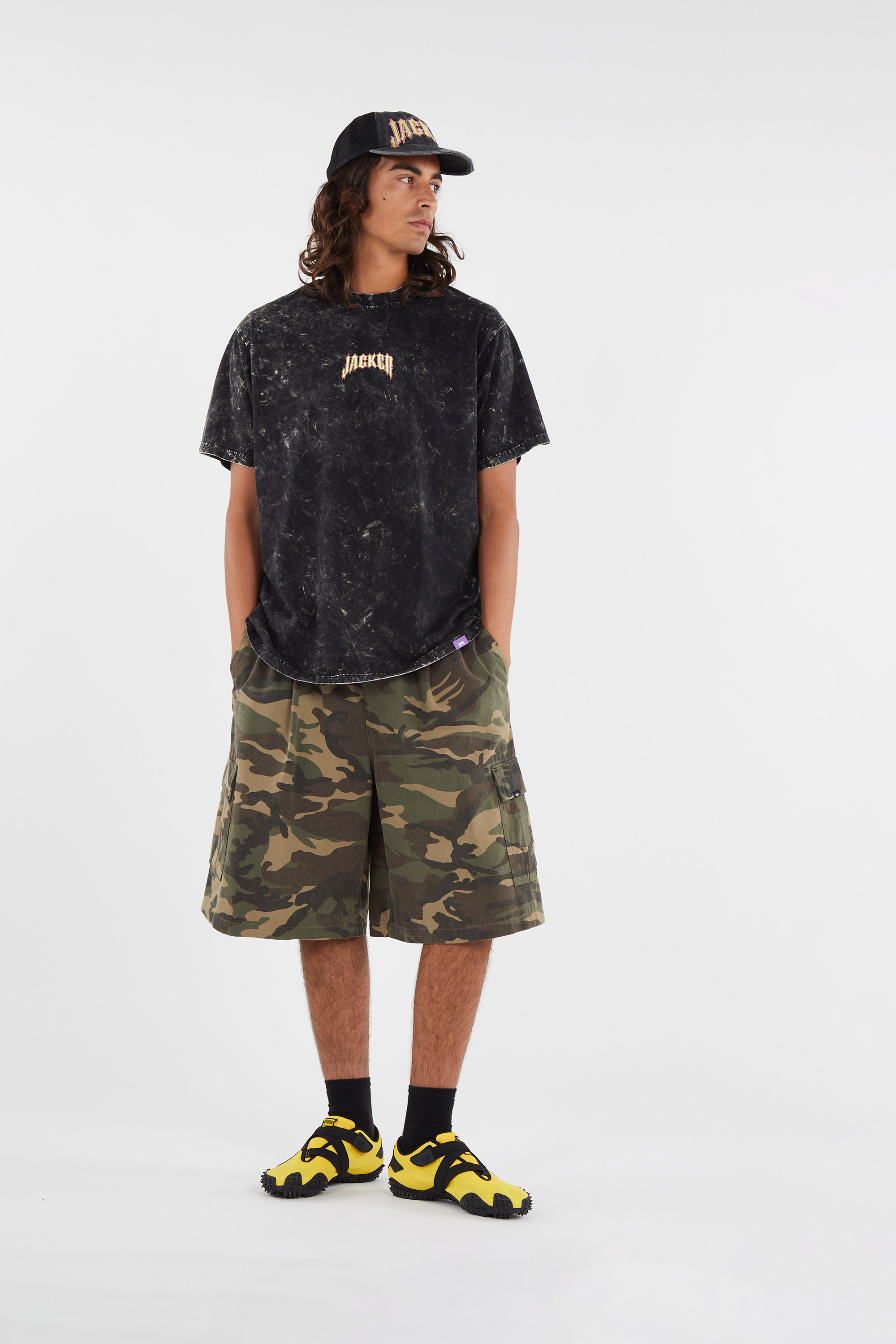 Regular-fit round-neck cotton T-shirt Black