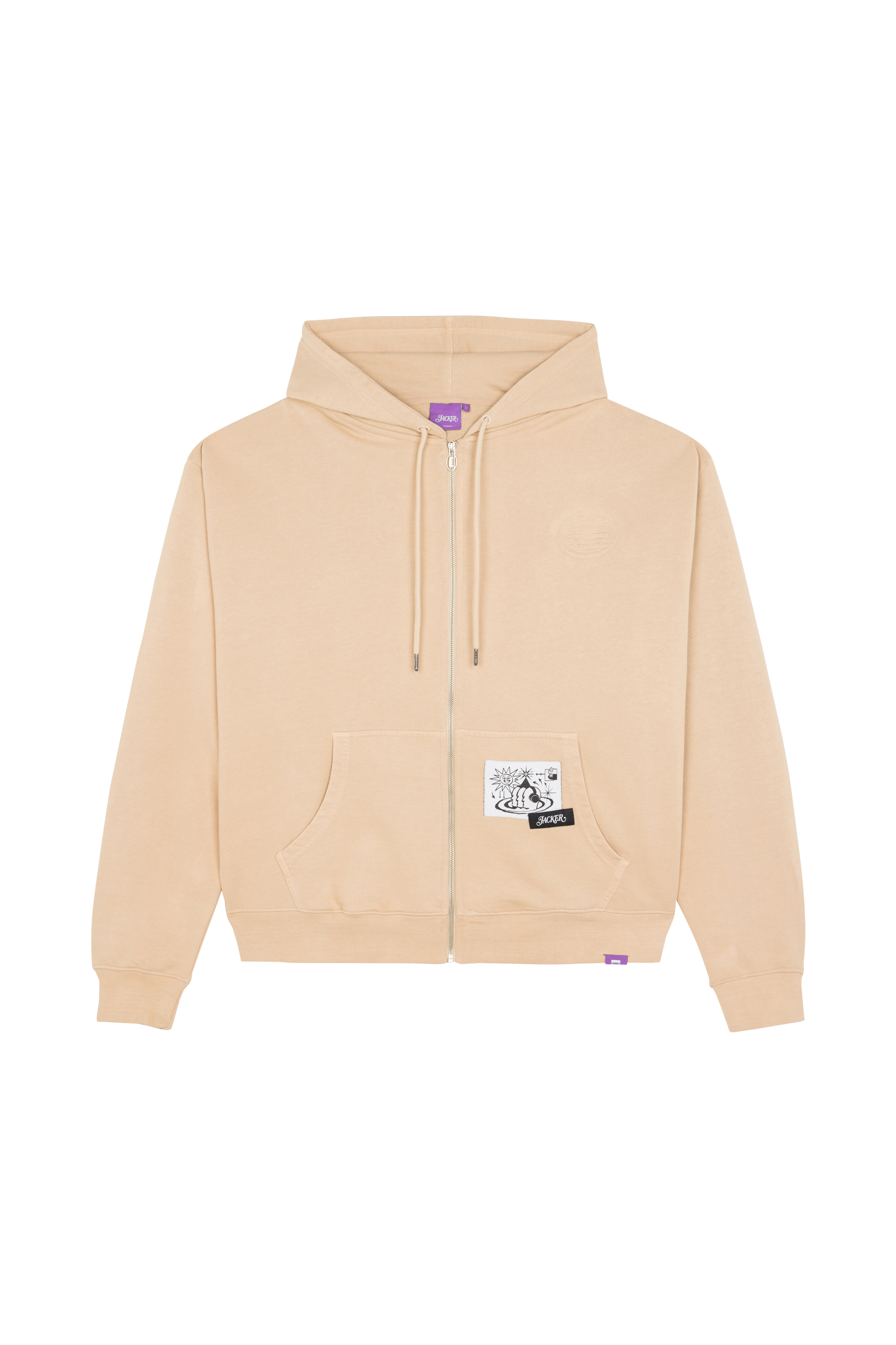 Hoodie zippé Beige