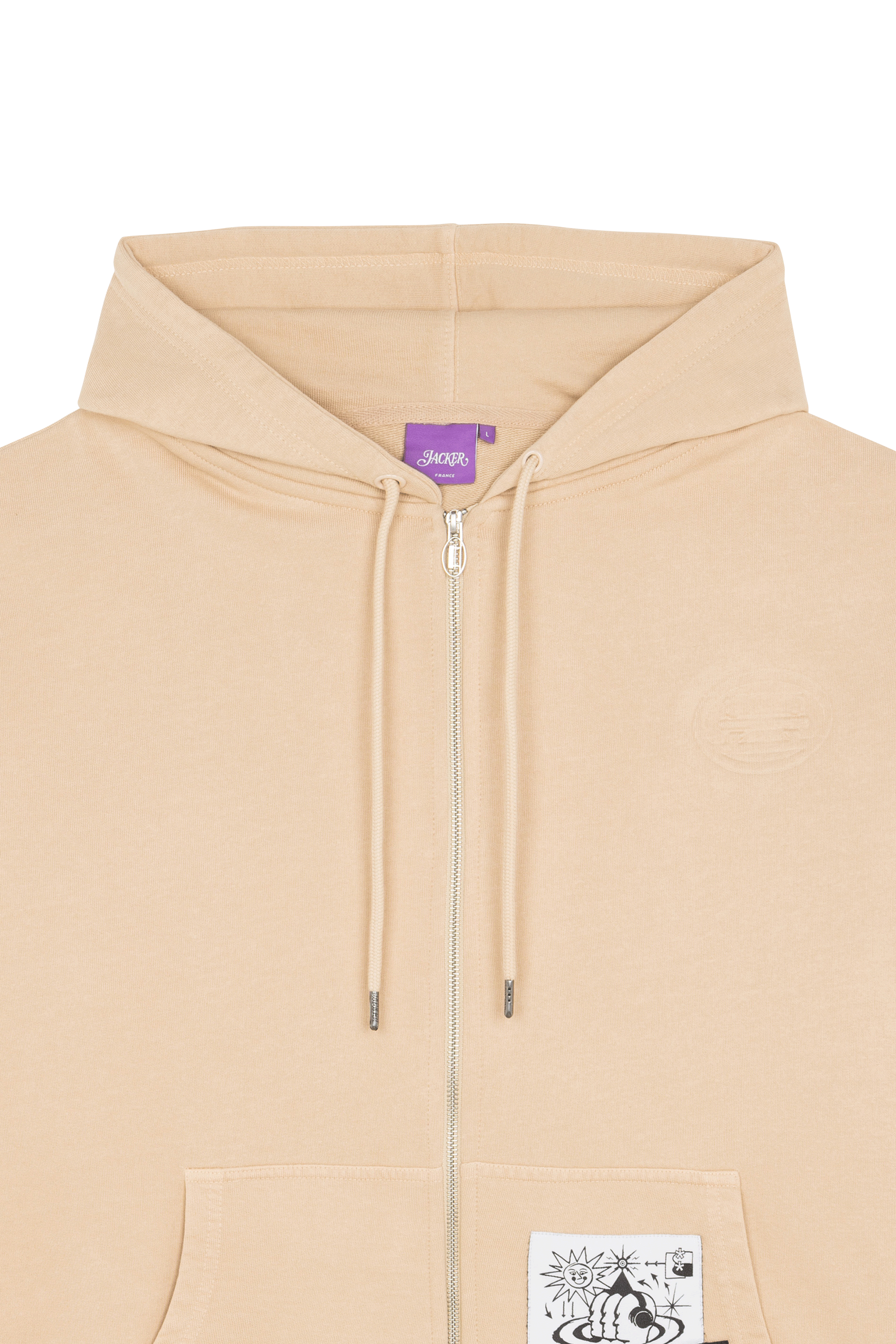 Hoodie zippé Beige