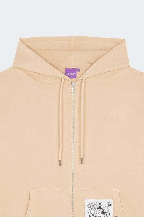 JACKER Hoodie zippé Beige