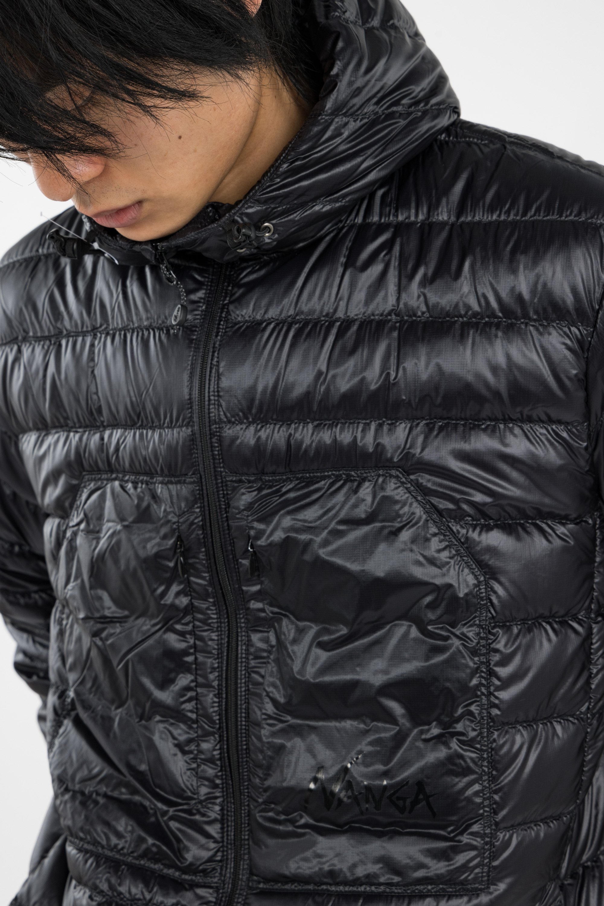 Lightweight quilted padded jacket with high neck Black