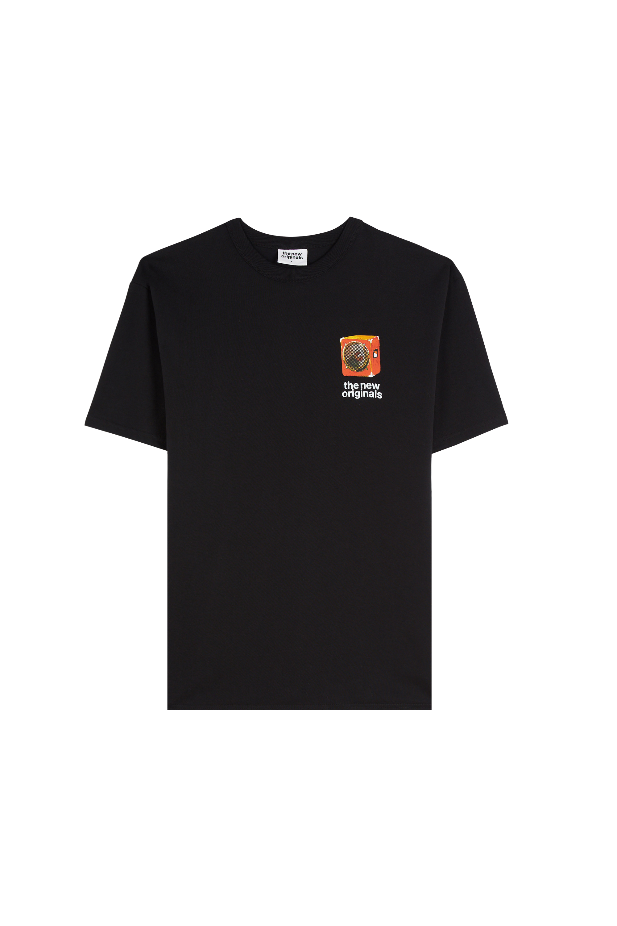 Regular-fit round-neck cotton T-shirt Black