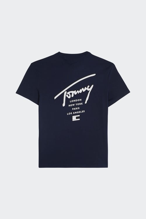 TOMMY JEANS Regular-fit round-neck cotton T-shirt Blue