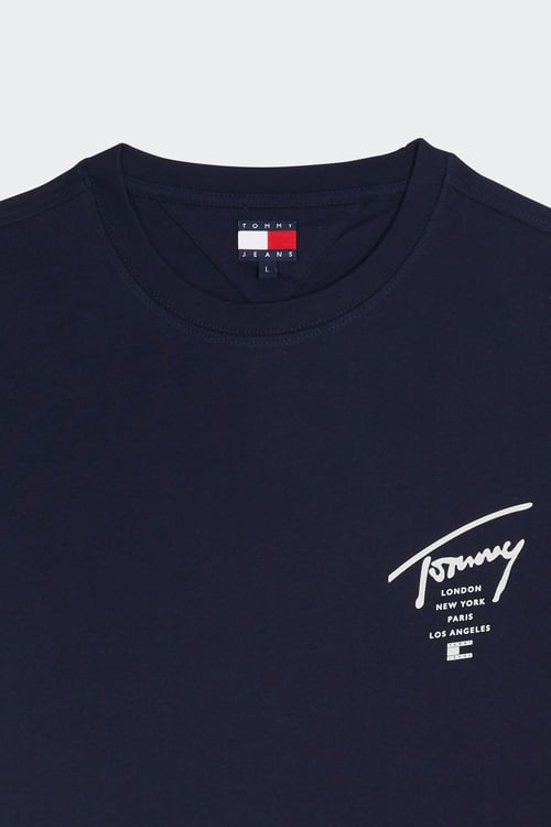 TOMMY JEANS Regular-fit round-neck cotton T-shirt Blue