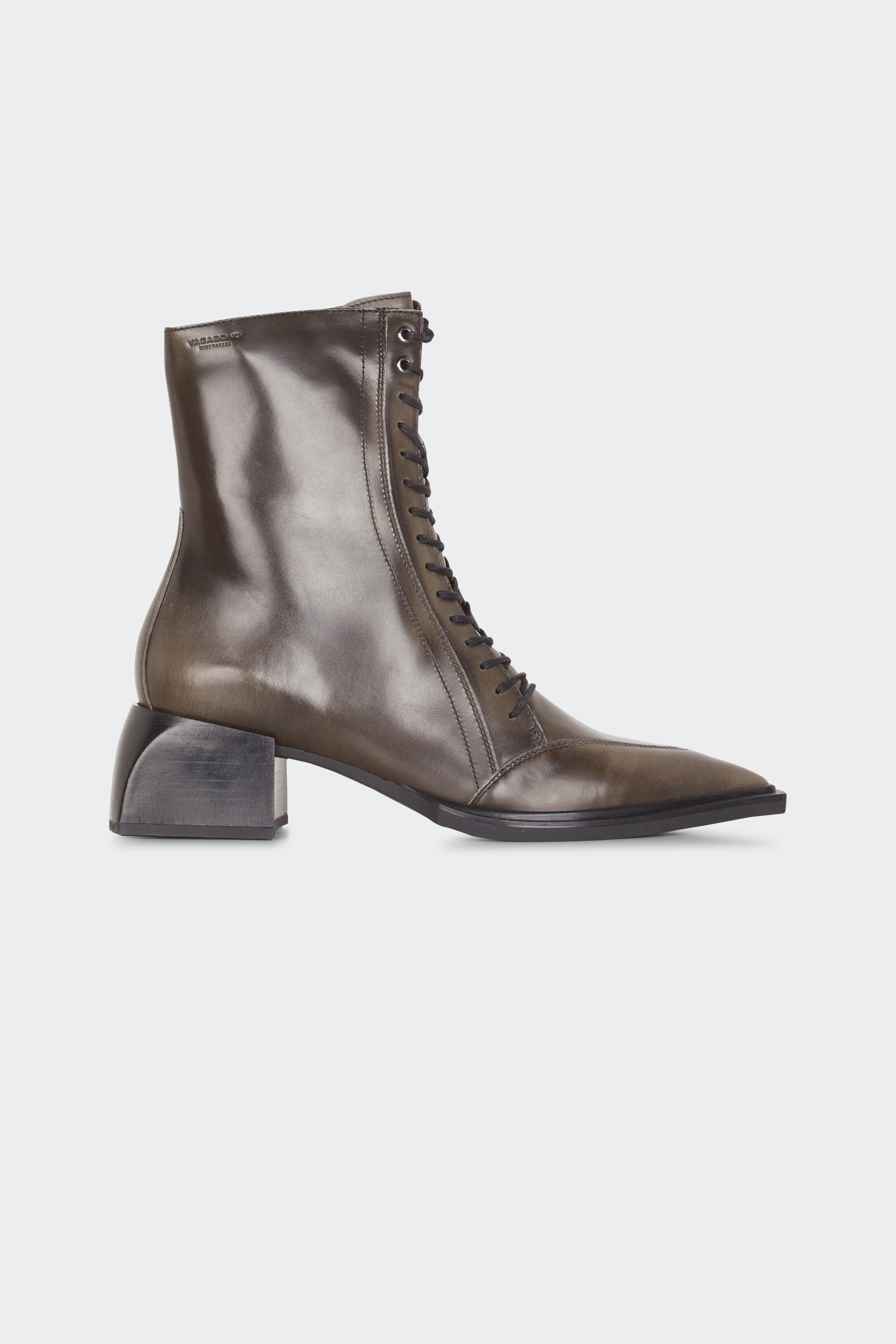 Heeled leather mid-calf boots | Grey by VAGABOND SHOEMAKERS Heeled leather mid-calf boots Grey
