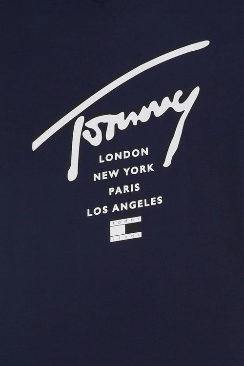 TOMMY JEANS Regular-fit round-neck cotton T-shirt Blue
