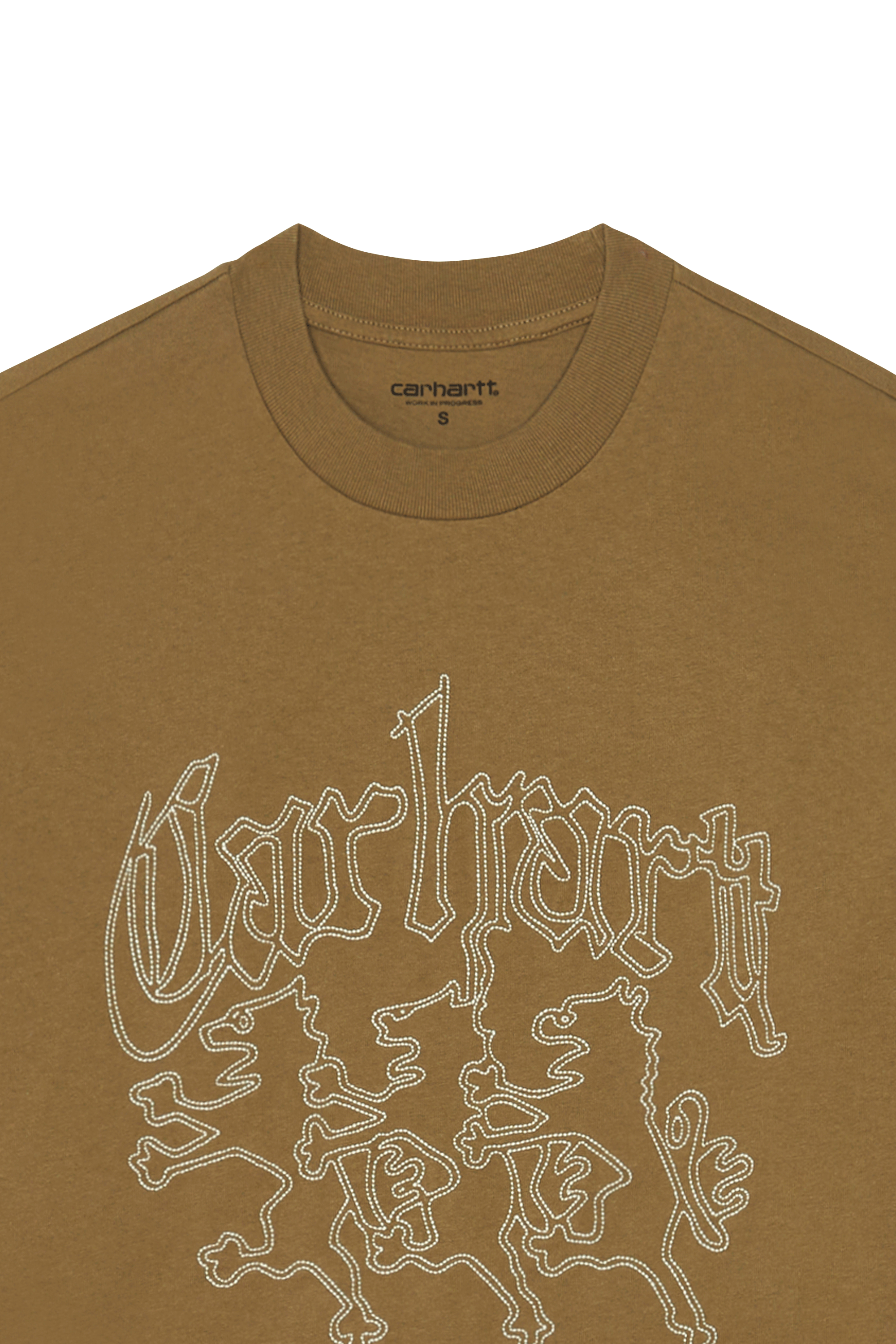 Regular-fit round-neck cotton T-shirt Brown