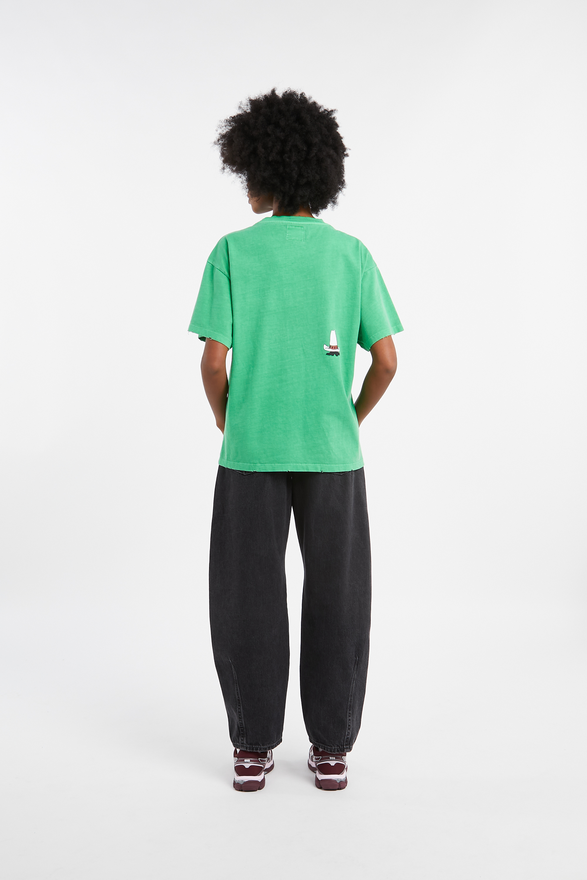 Regular-fit round-neck cotton T-shirt Green