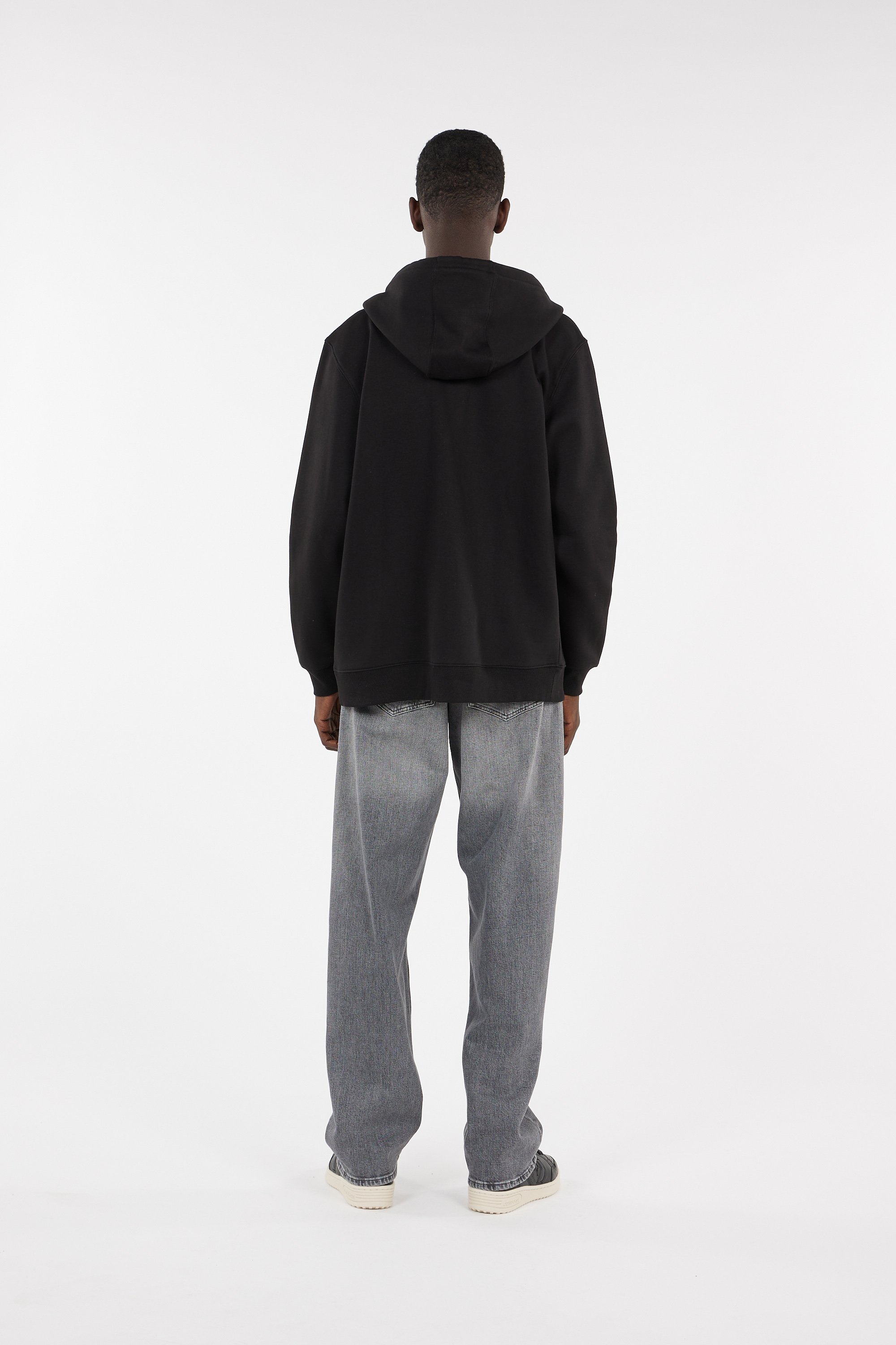 Regular-fit zip-up cotton-blend hoodie with Pony Player | Black by TOMMY JEANS Regular-fit zip-up cotton-blend hoodie with Pony Player Black