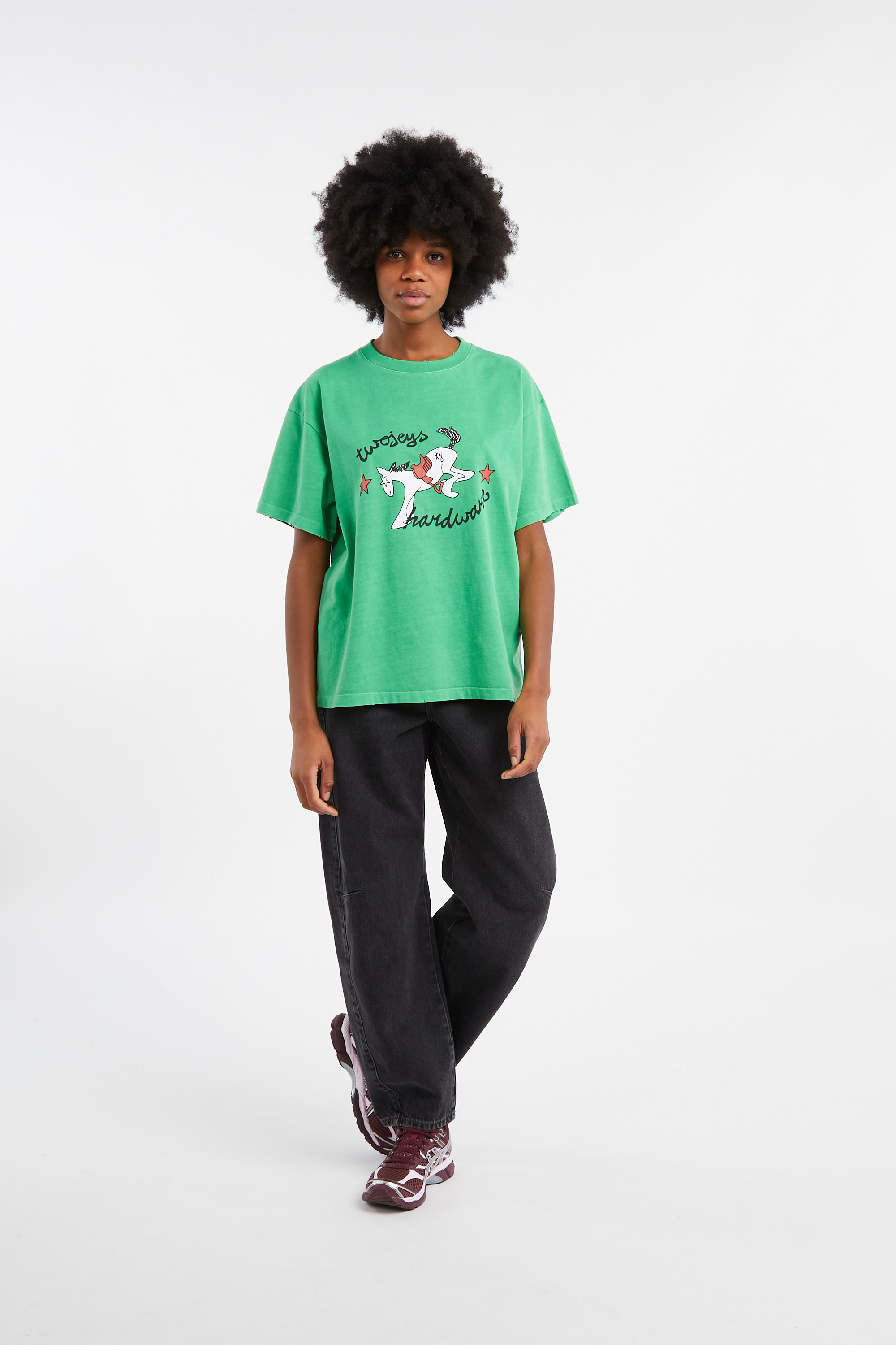 Regular-fit round-neck cotton T-shirt Green