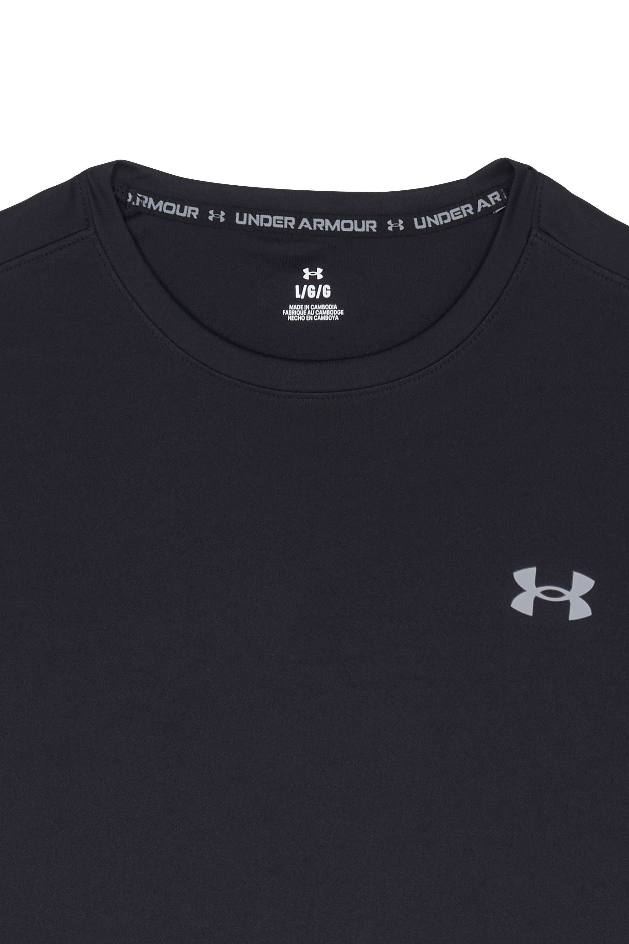 Regular-fit round-neck cotton T-shirt | Black UNDER ARMOUR Men