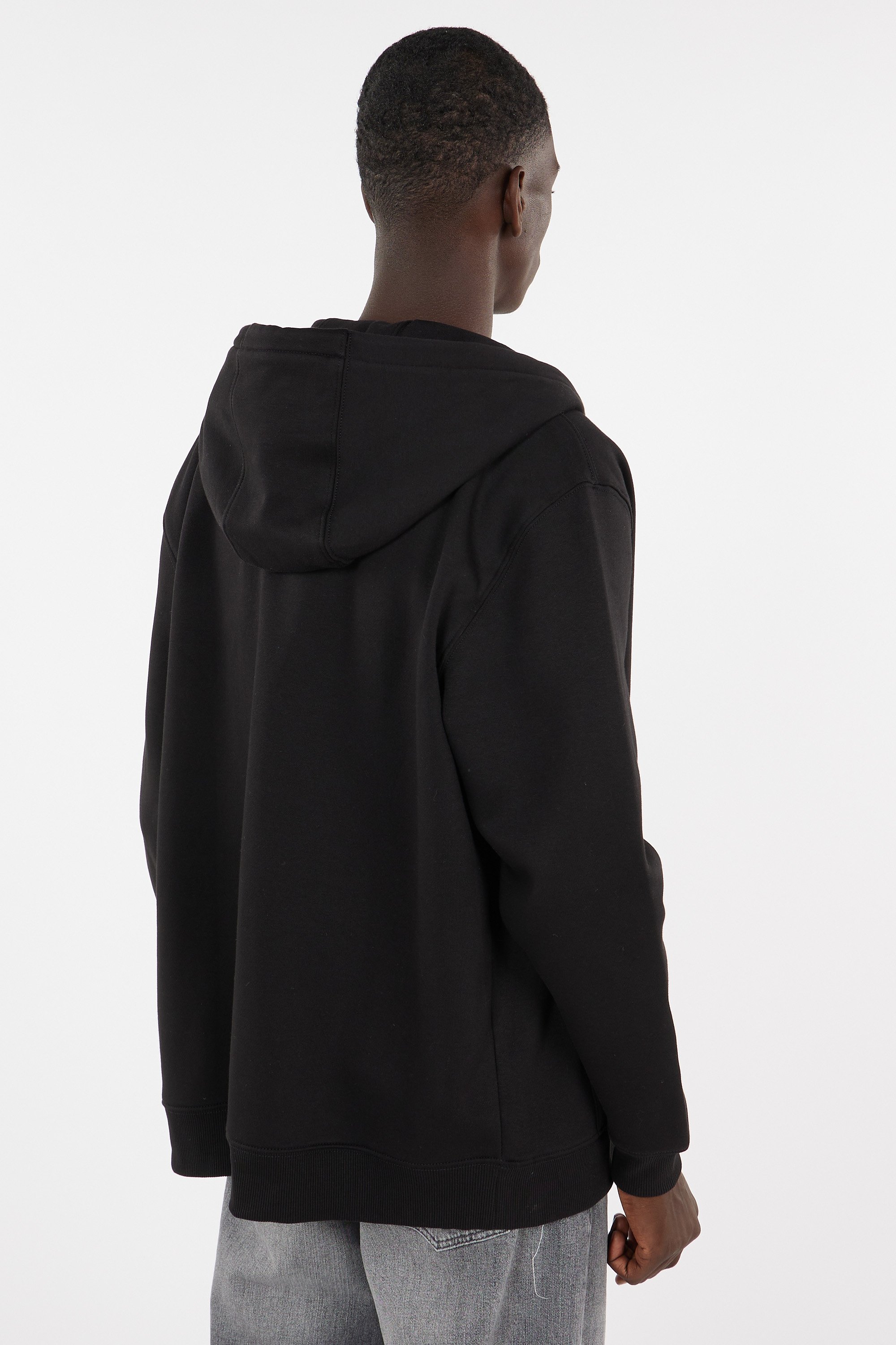 Regular-fit zip-up cotton-blend hoodie with Pony Player | Black by TOMMY JEANS Regular-fit zip-up cotton-blend hoodie with Pony Player Black