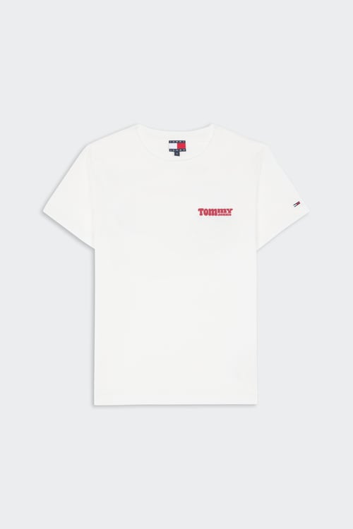 TOMMY JEANS Regular-fit round-neck cotton T-shirt White
