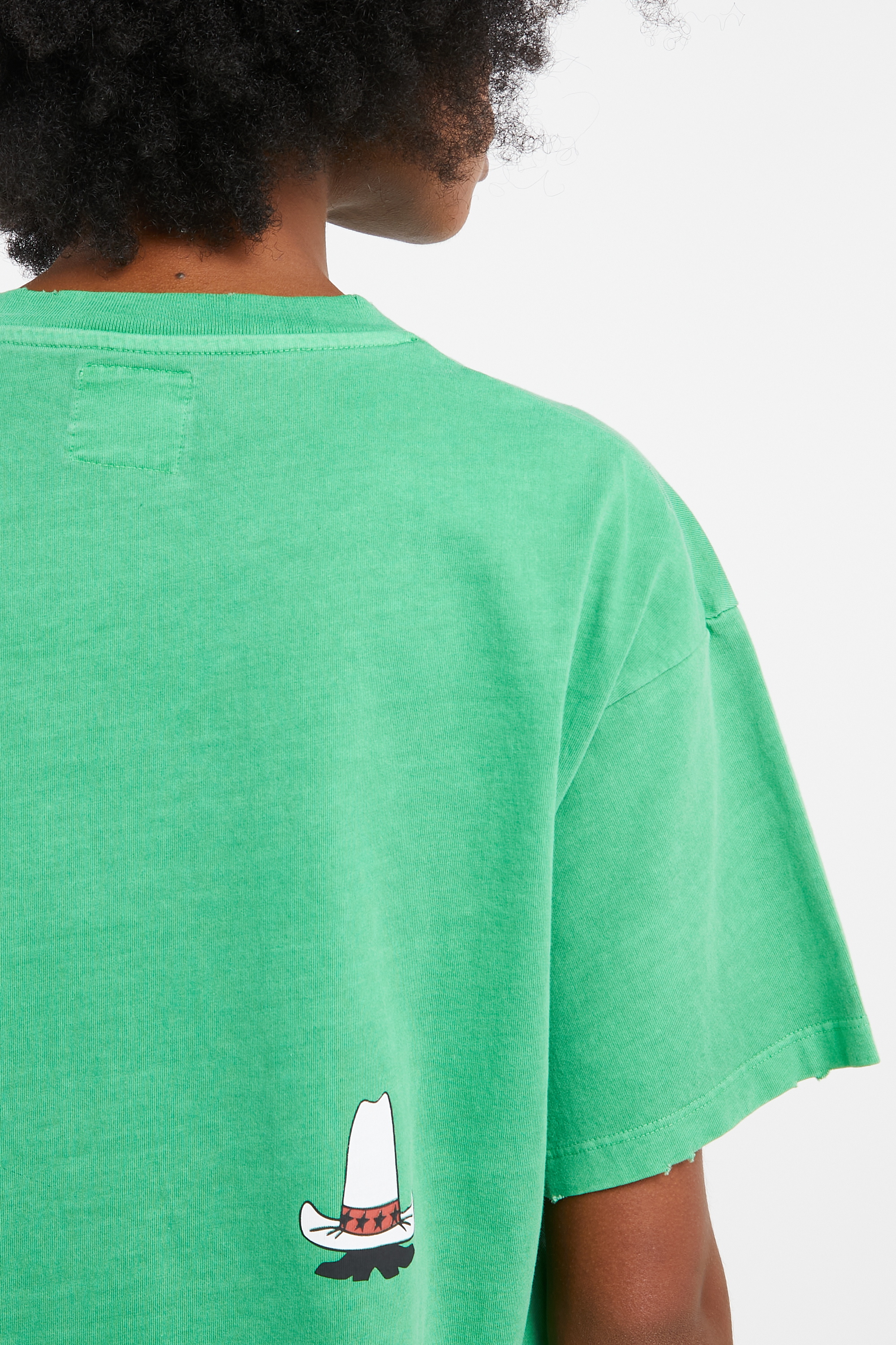 Regular-fit round-neck cotton T-shirt Green