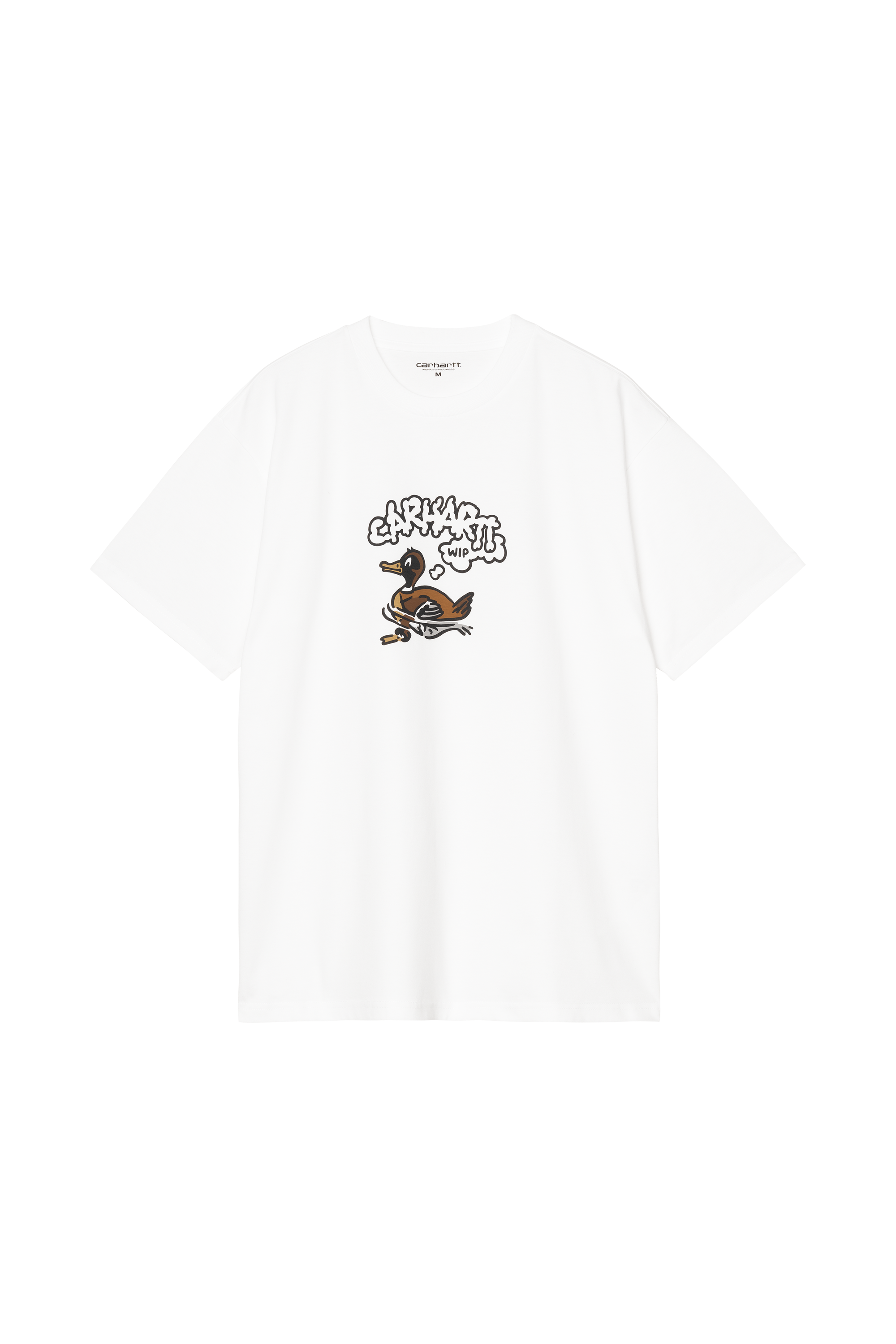 Regular-fit round-neck cotton T-shirt S/S Duck Duck T-Shirt White