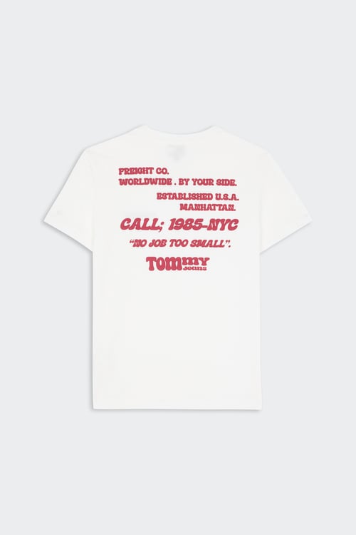 TOMMY JEANS Regular-fit round-neck cotton T-shirt White
