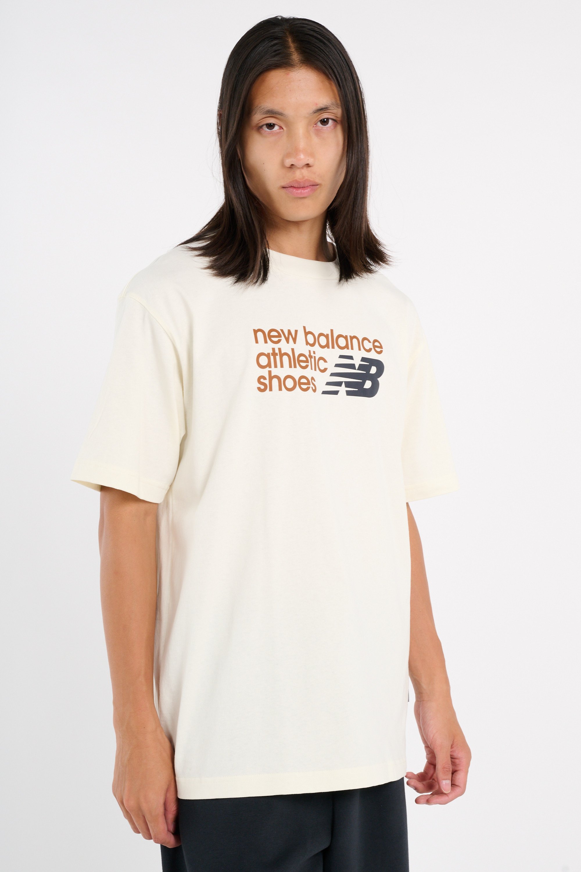 Regular-fit round-neck cotton T-shirt | Beige NEW BALANCE Men