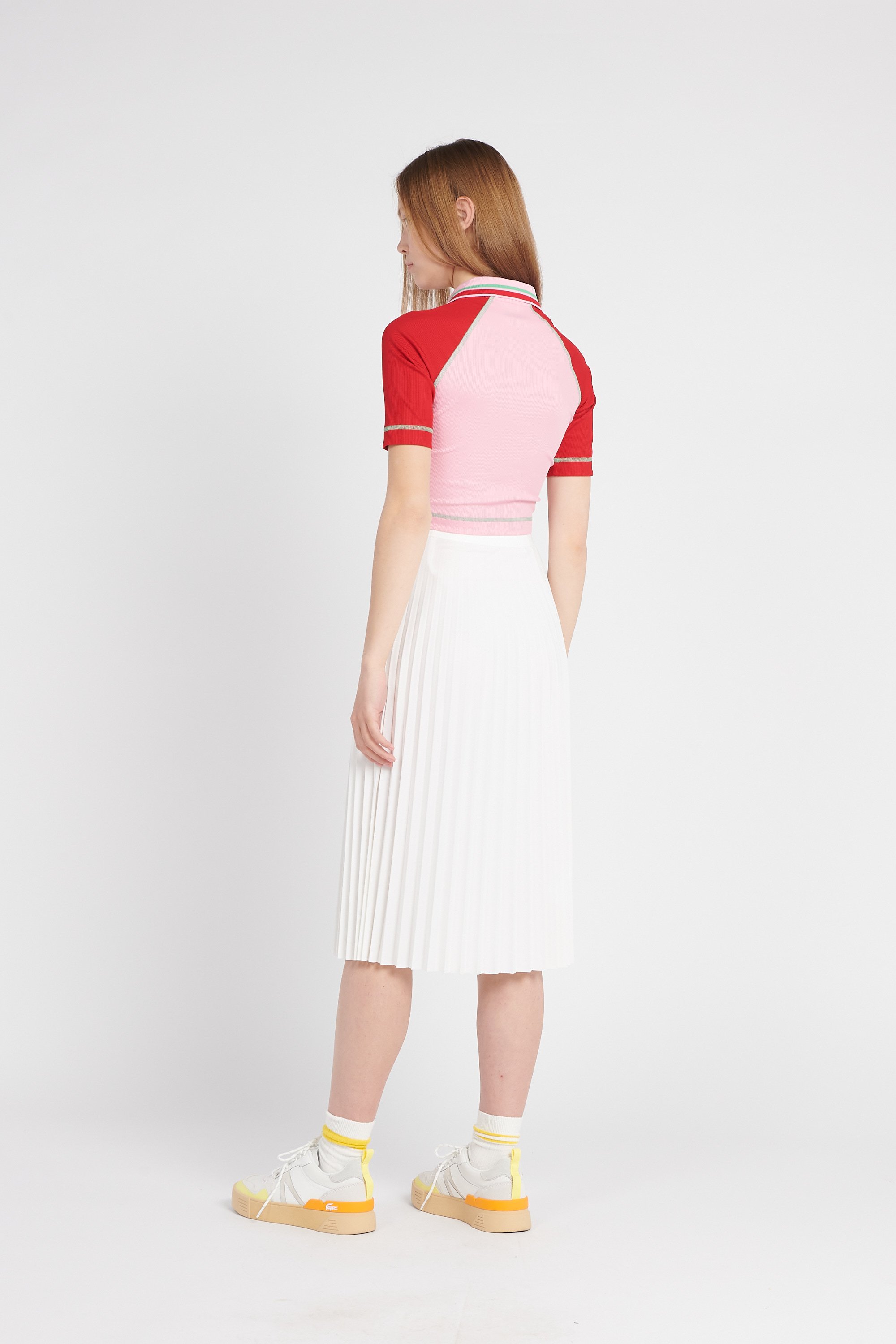 Jupe midi plissée | Blanc LACOSTE Femme