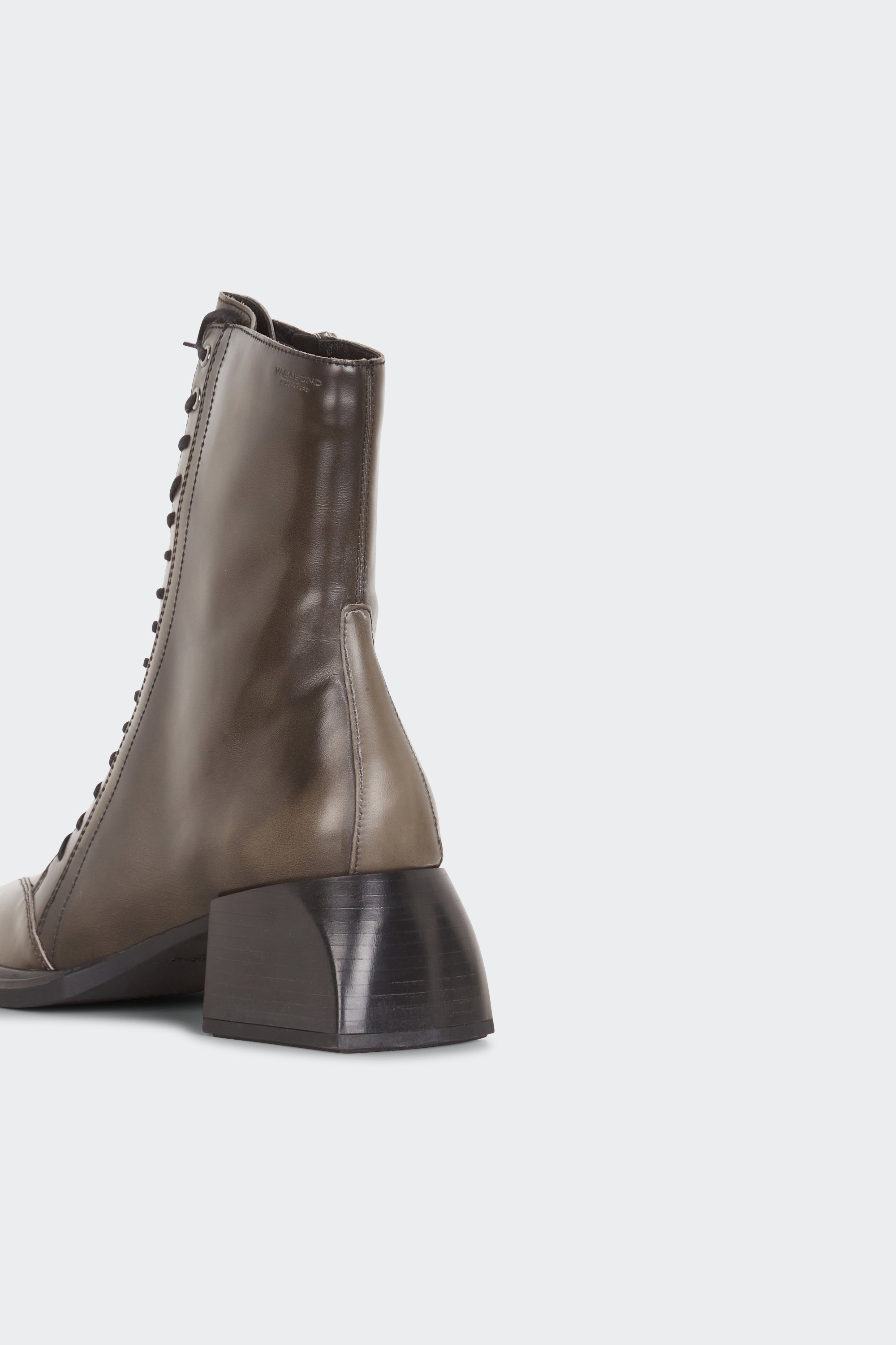 Heeled leather mid-calf boots | Grey by VAGABOND SHOEMAKERS Heeled leather mid-calf boots Grey