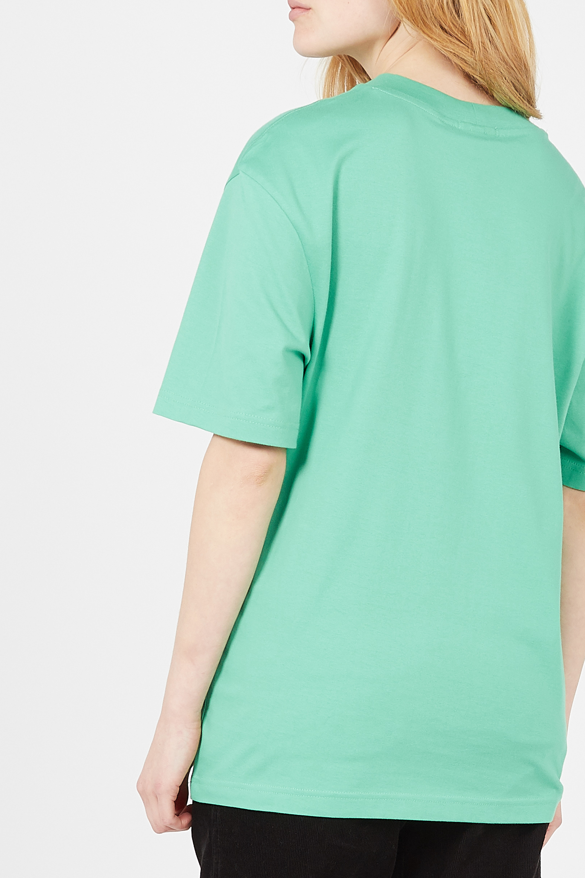 Tee-shirt col rond sérigraphié en coton Lacoste x Minecraft | Vert LACOSTE Femme