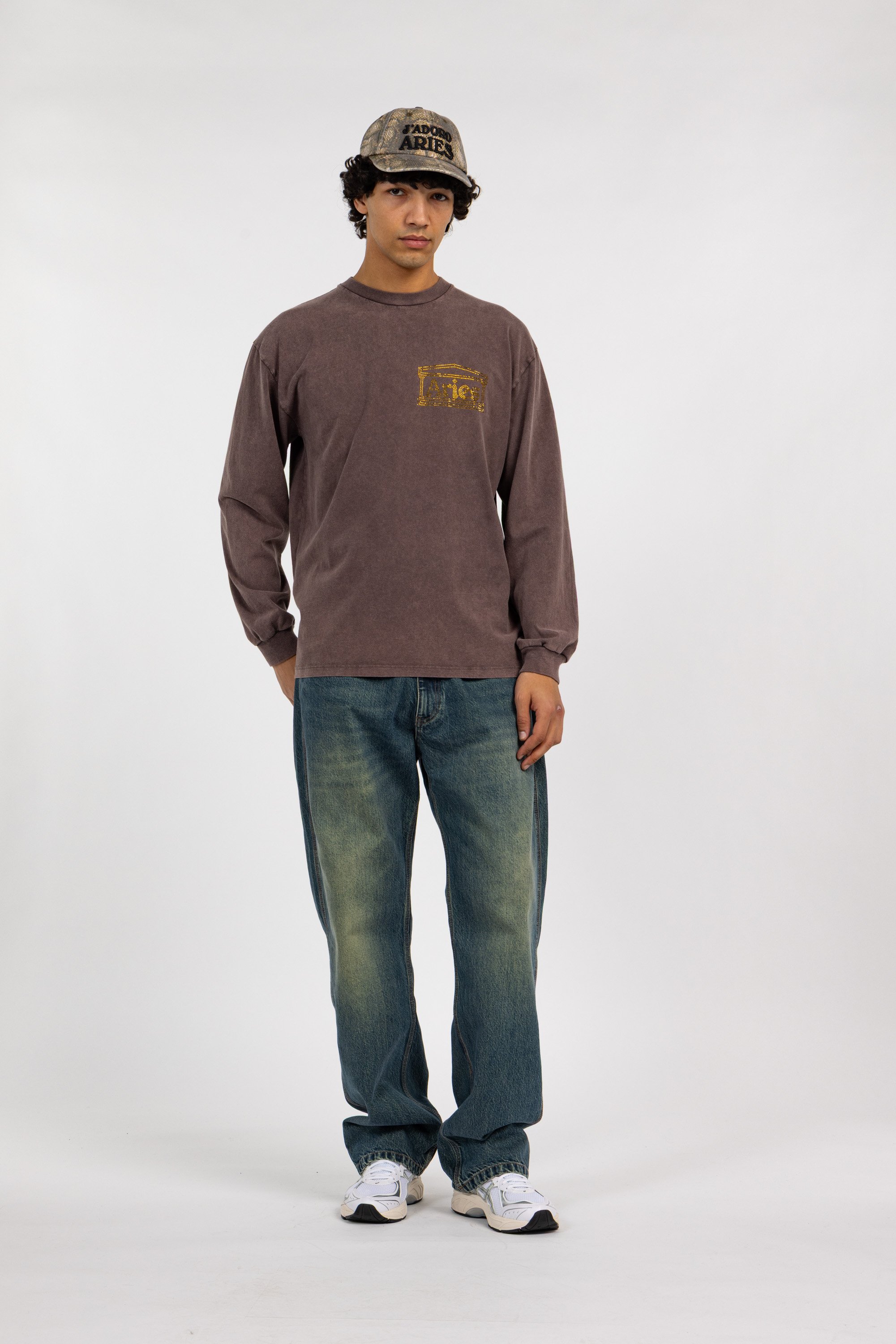 Regular-fit round-neck cotton T-shirt ARIES Brown