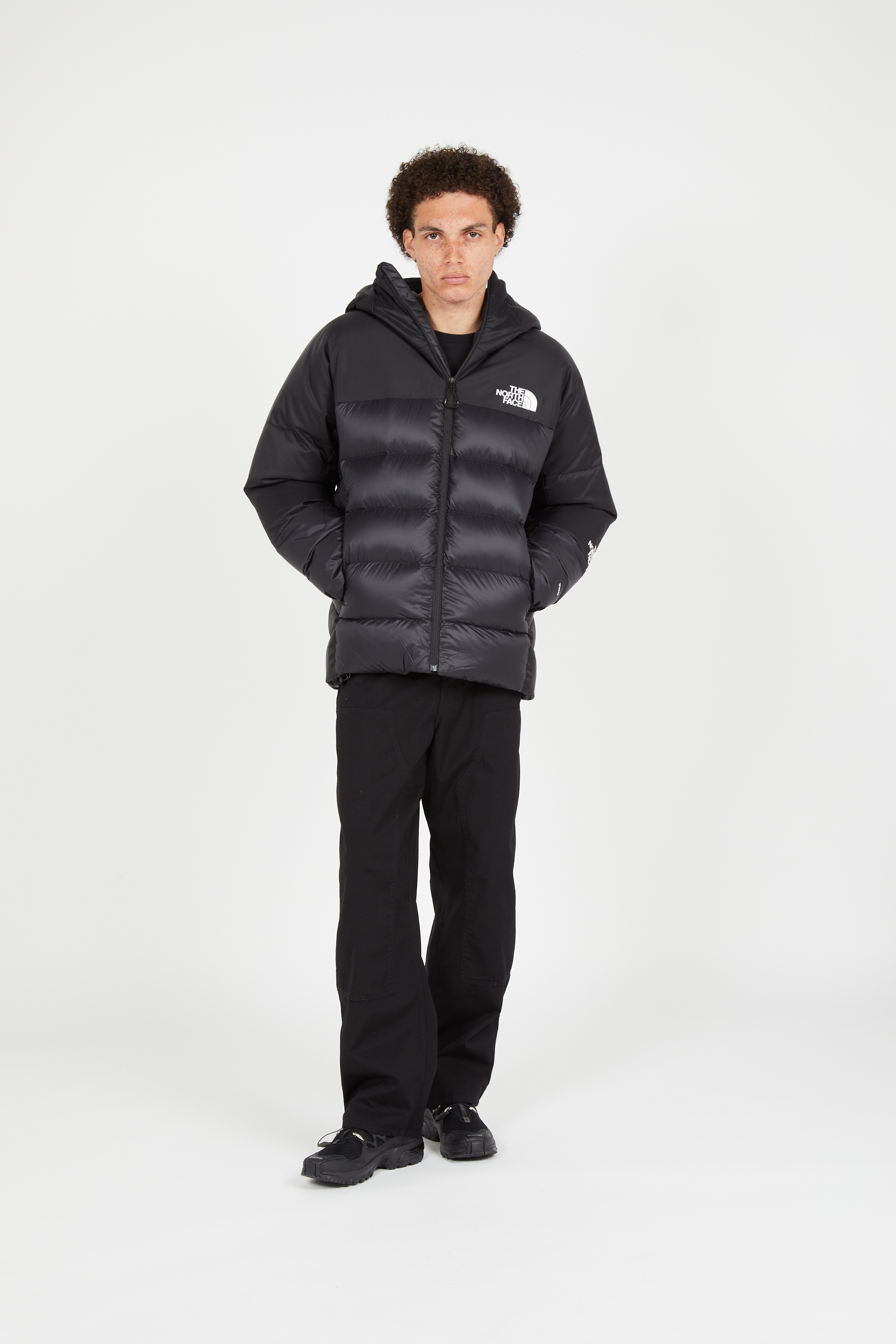 Lightweight quilted padded jacket with high neck Black