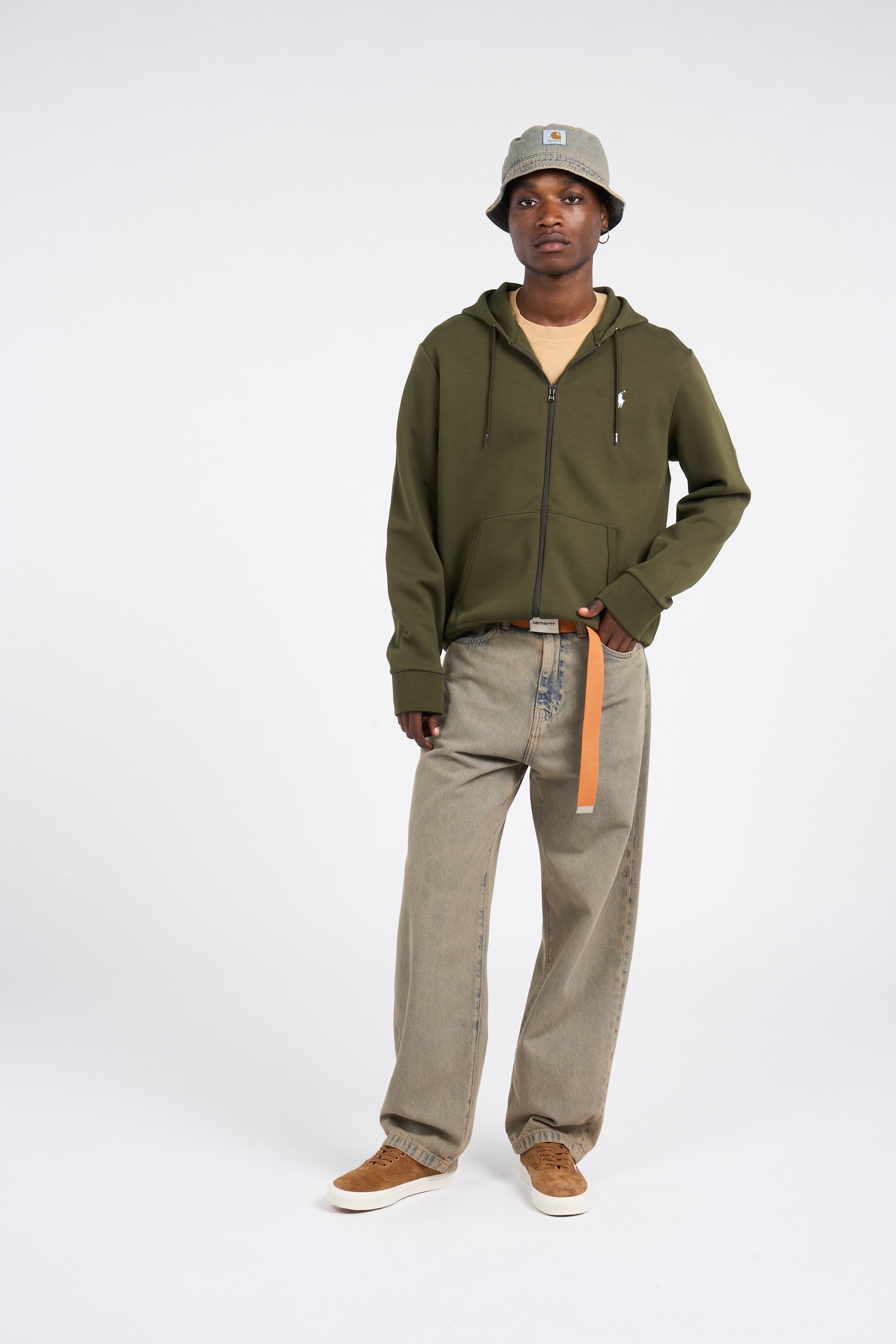 Regular-fit zip-up cotton-blend hoodie with Pony Player | Khaki by POLO RALPH LAUREN Regular-fit zip-up cotton-blend hoodie with Pony Player Khaki