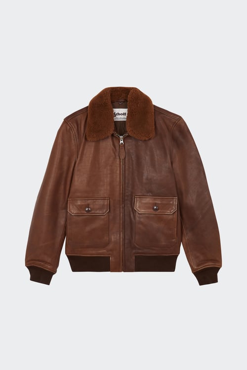 SCHOTT Jacket Brown
