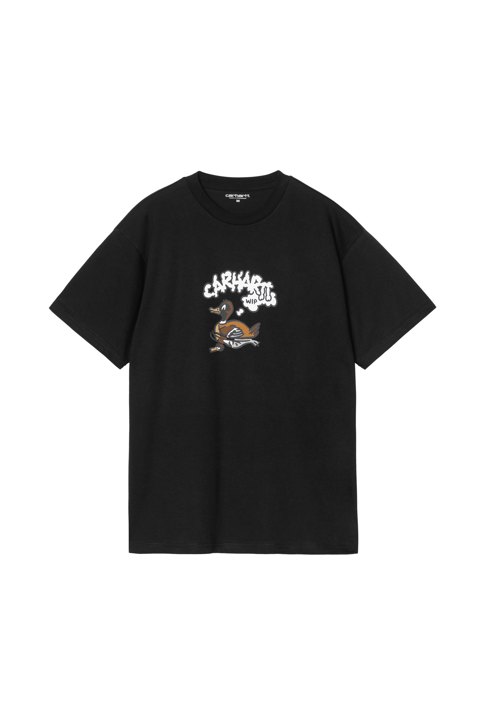 Regular-fit round-neck cotton T-shirt S/S Duck Duck T-Shirt Black