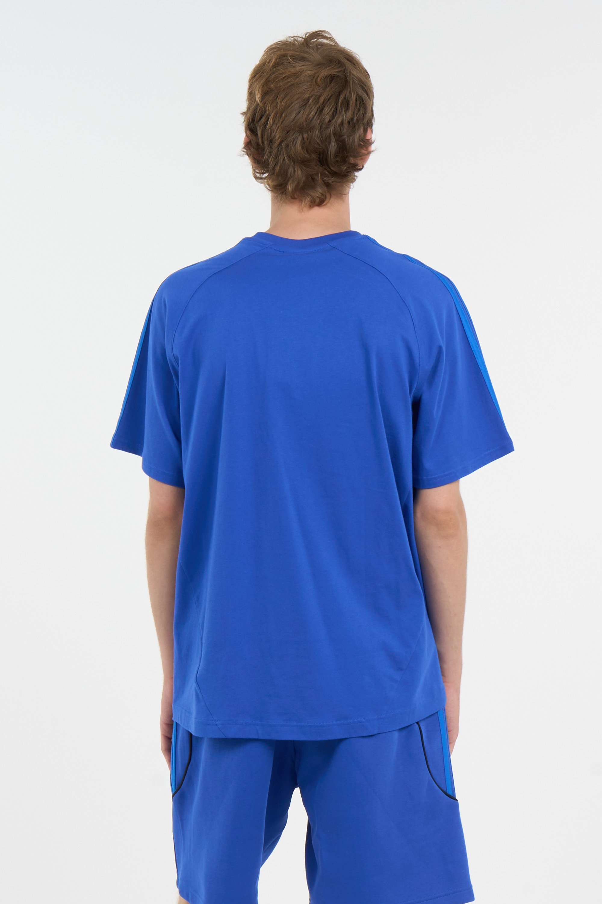 Regular-fit round-neck cotton T-shirt | Blue ADIDAS Men