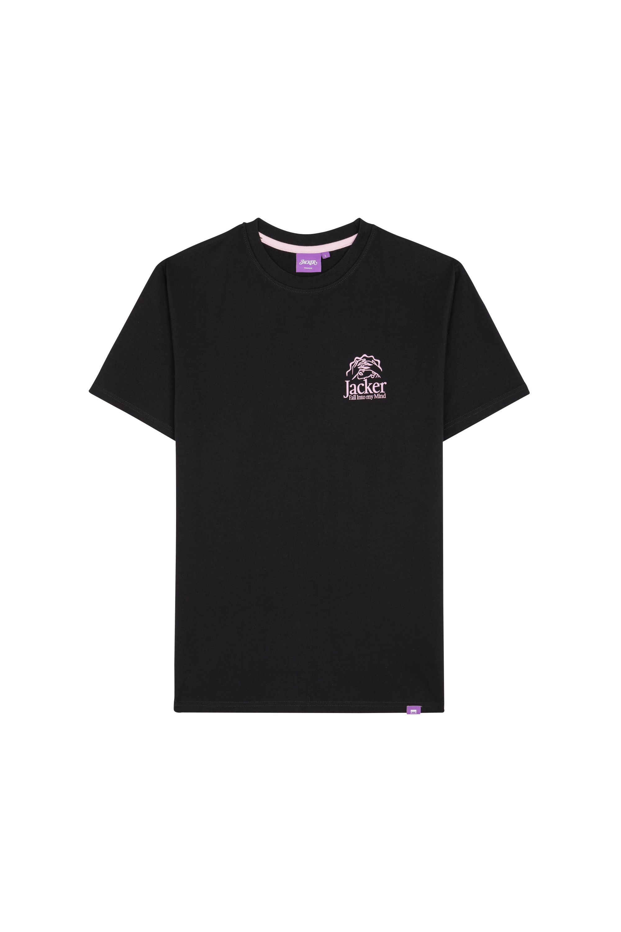 Regular-fit round-neck cotton T-shirt Black