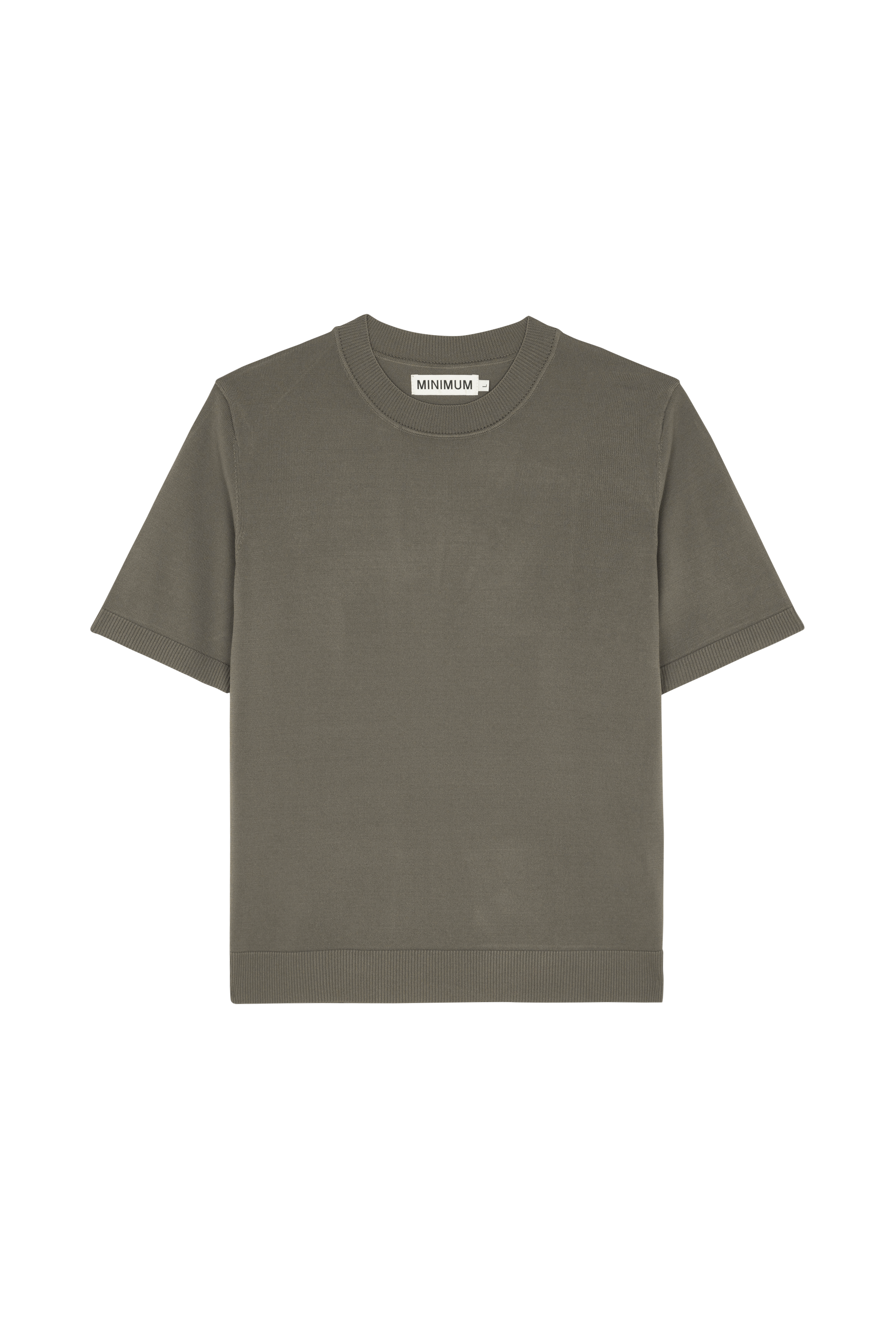 Regular-fit round-neck cotton T-shirt Brown